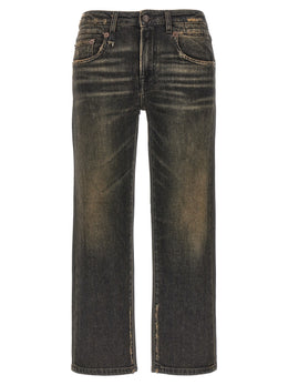 R13 Schwarze Boyfriend Jeans aus Baumwolle