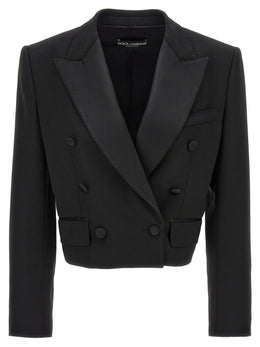 Dolce & Gabbana Schwarzer Blazer aus reiner Schurwolle