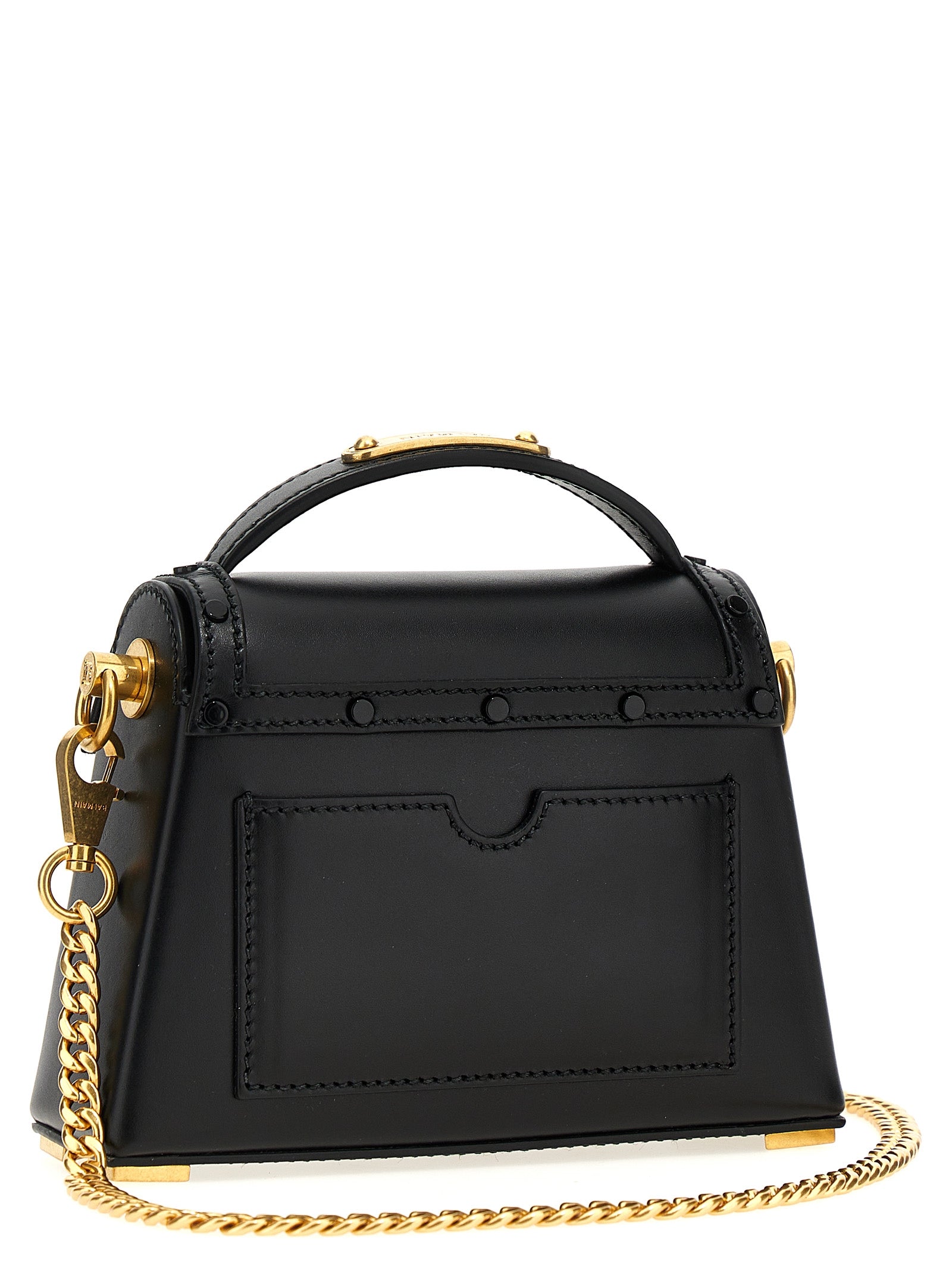 Balmain Schwarze Kalbsleder-Handtasche