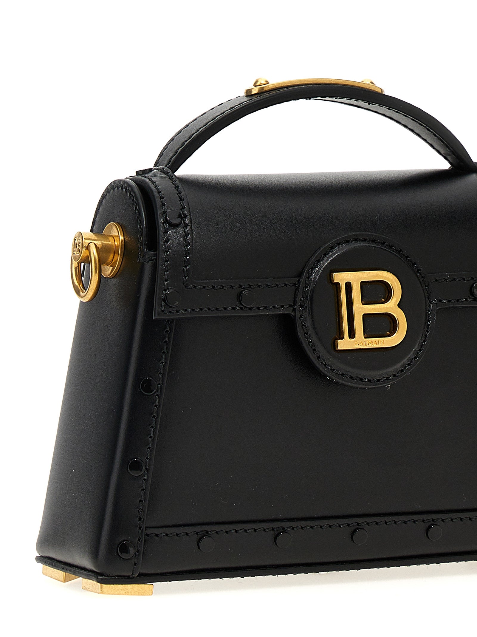 Balmain Schwarze Kalbsleder-Handtasche