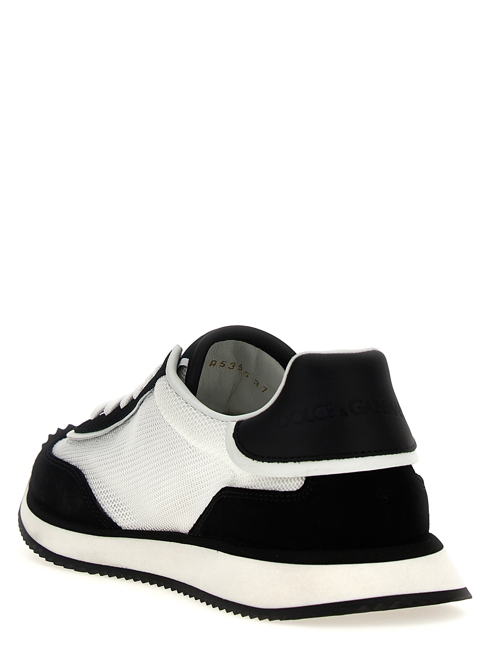 Dolce & Gabbana Zweifarbige Kalbsleder-Sneaker im Athletic-Stil