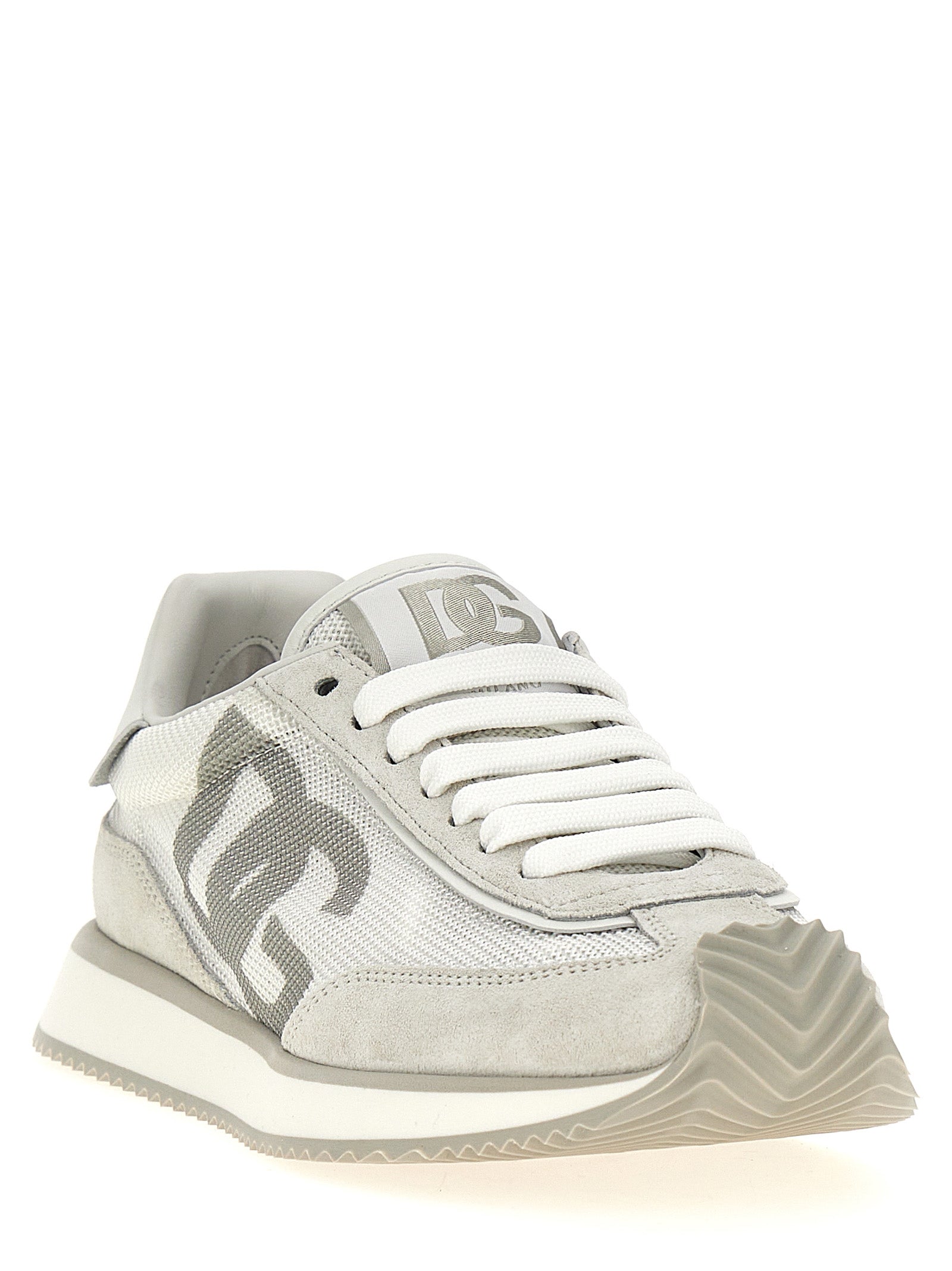 Dolce & Gabbana Weiße Kalbsleder-Sneaker im Athletic-Look