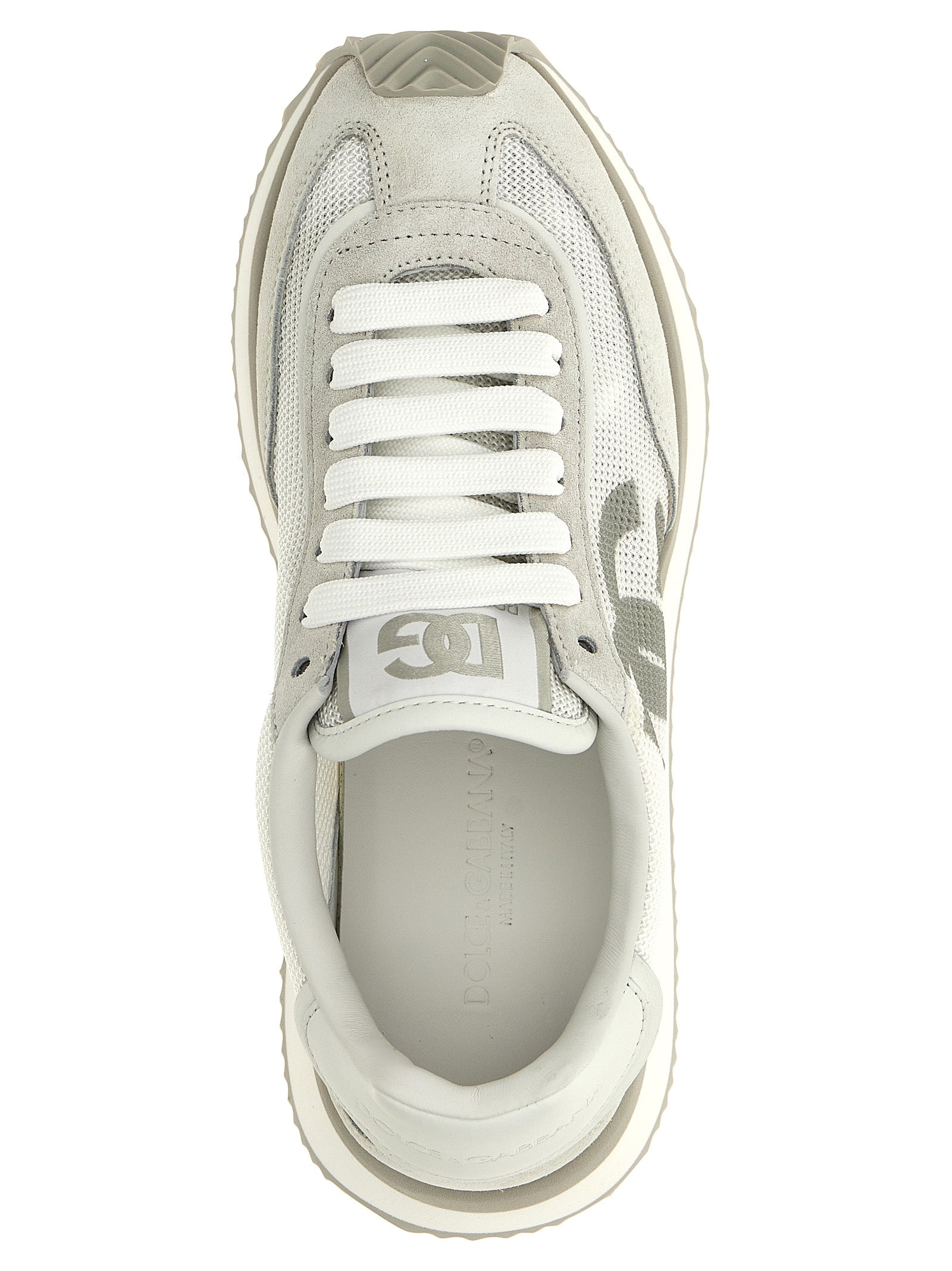Dolce & Gabbana Weiße Kalbsleder-Sneaker im Athletic-Look