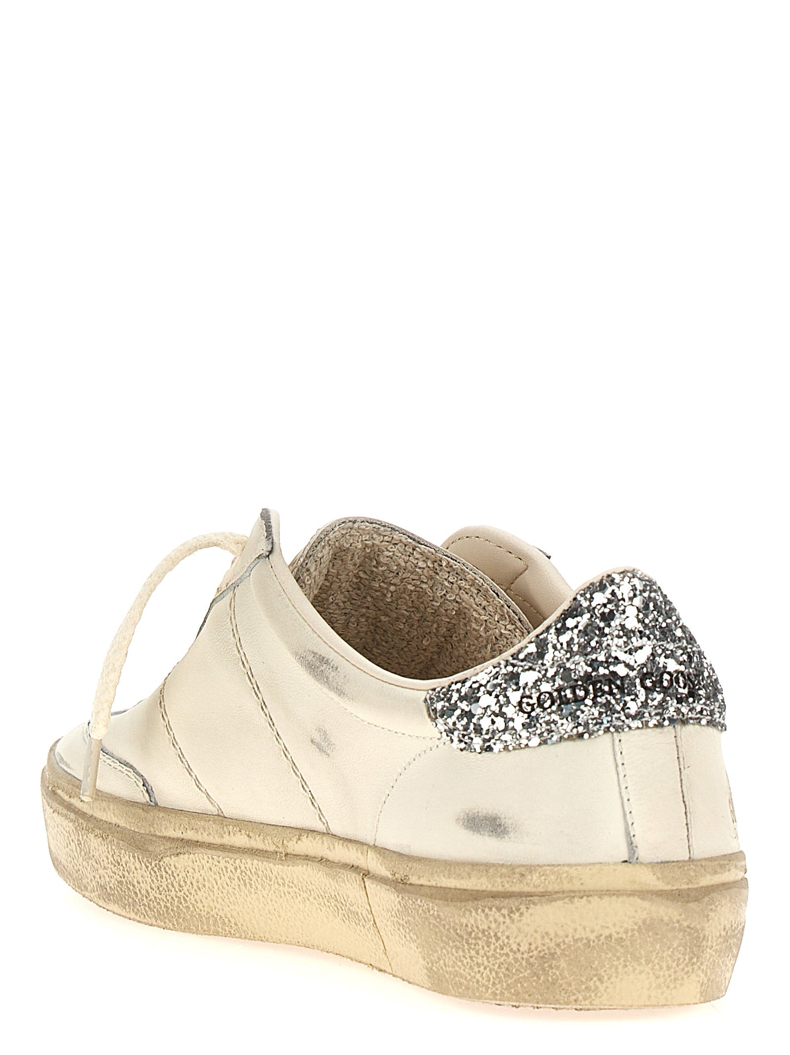 Golden Goose Weiße Low-Top-Sneaker aus Lammleder