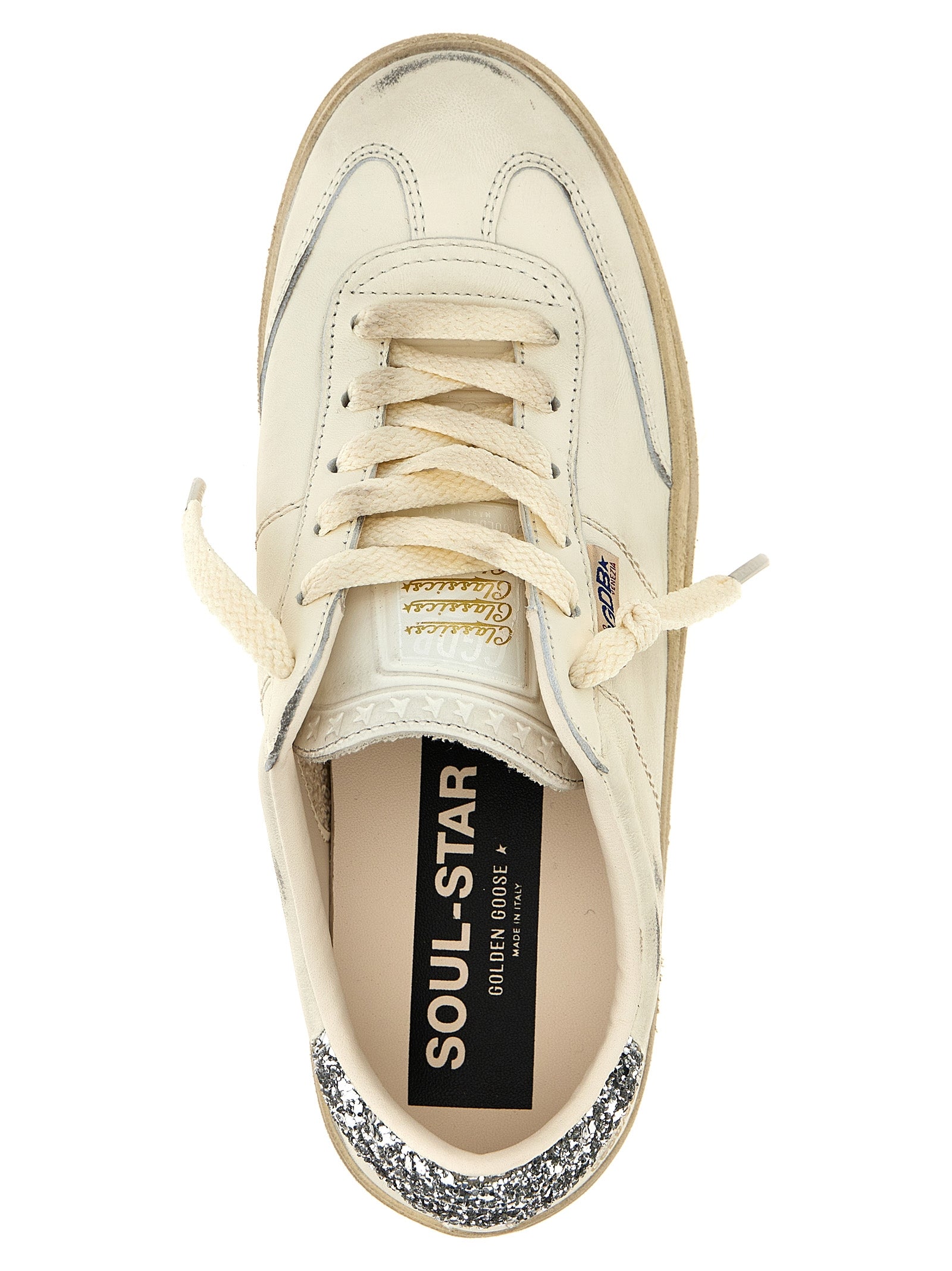 Golden Goose Weiße Low-Top-Sneaker aus Lammleder