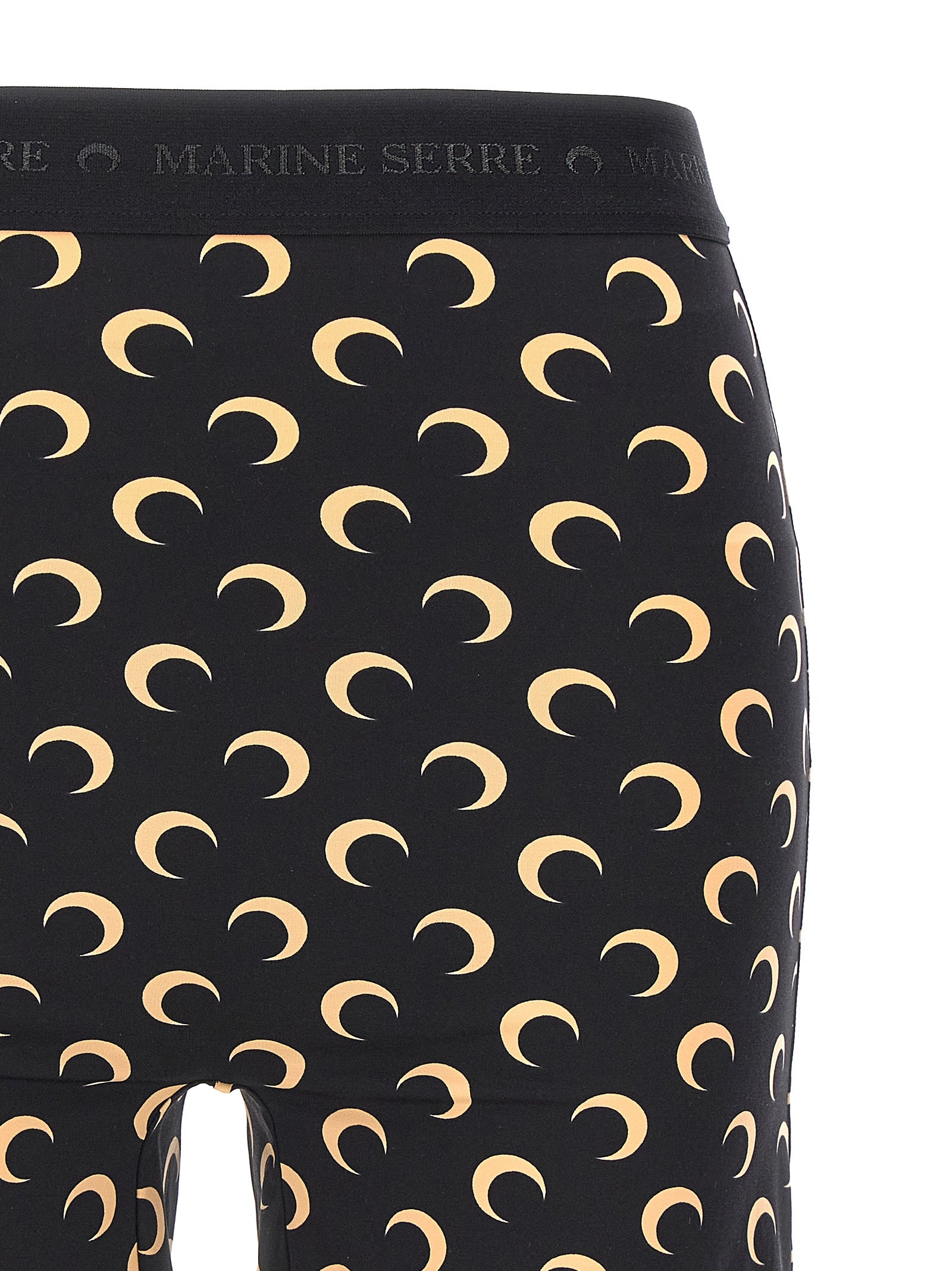 Marine Serre Schwarze Polyamid-Leggings