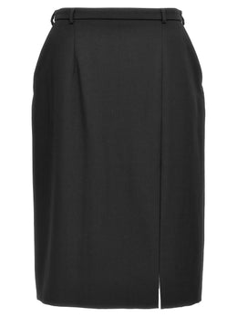 Dolce & Gabbana Schwarzer Midirock aus Schurwolle