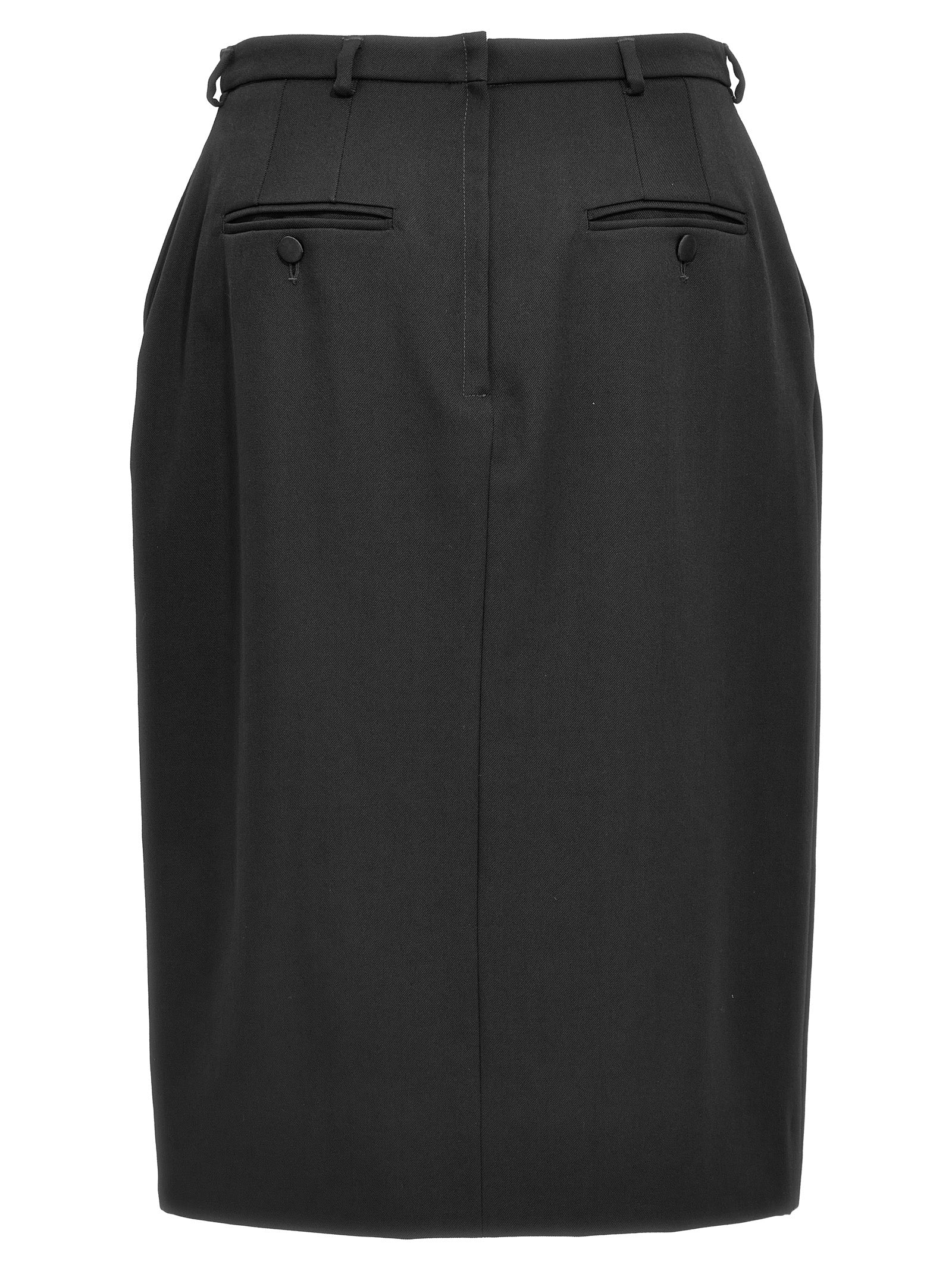 Dolce & Gabbana Schwarzer Midirock aus Schurwolle