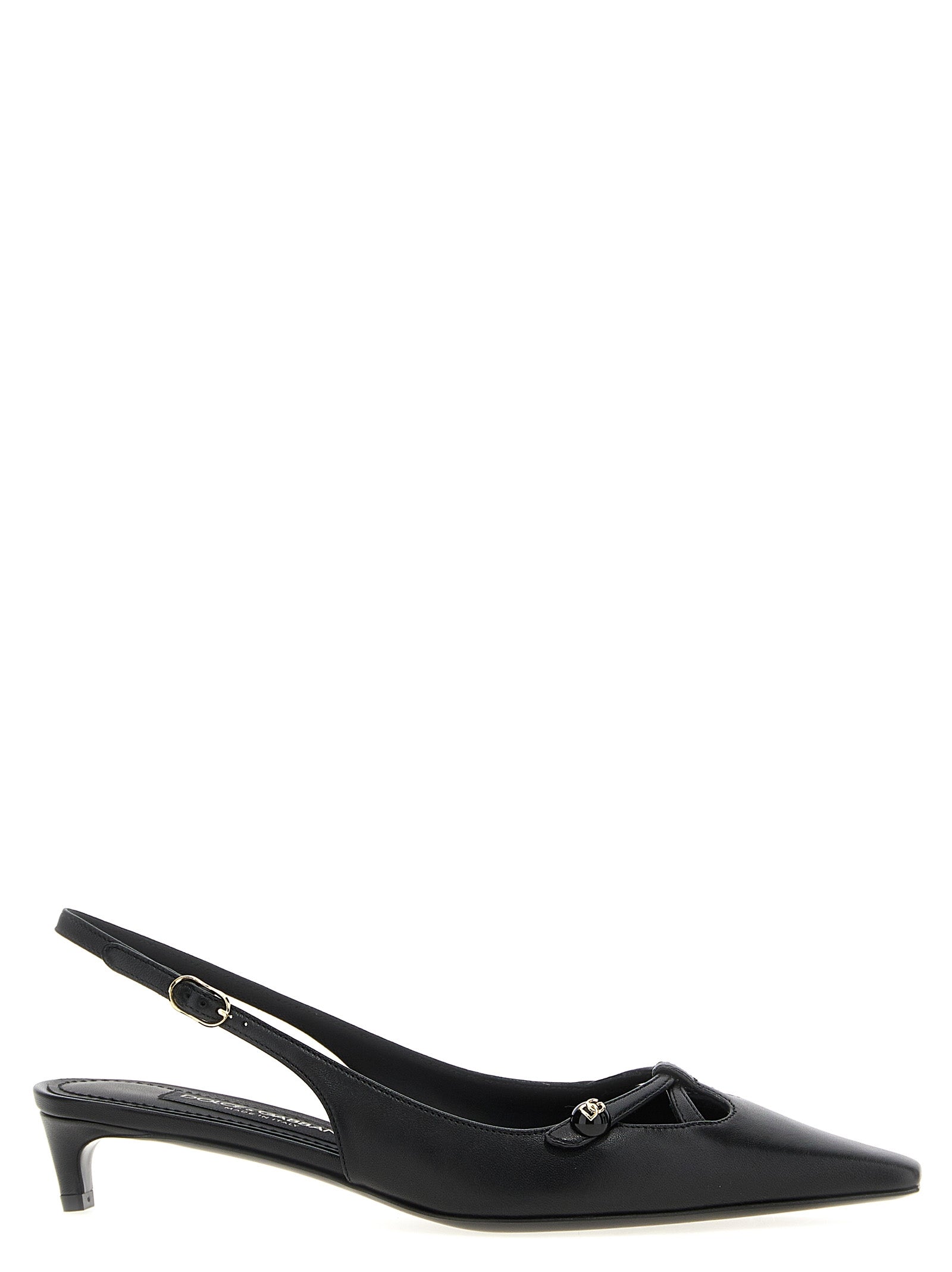 Dolce & Gabbana Schwarze Pumps aus Lammleder mit mittlerem Absatz