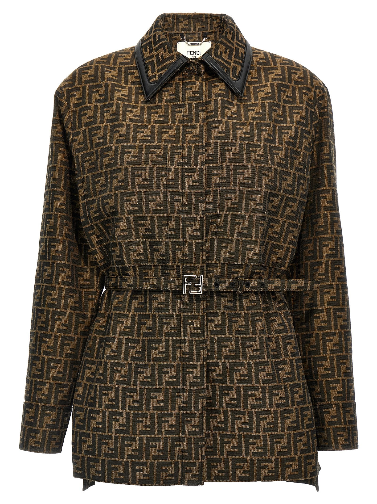 Fendi Braune Lederjacke aus Polyester