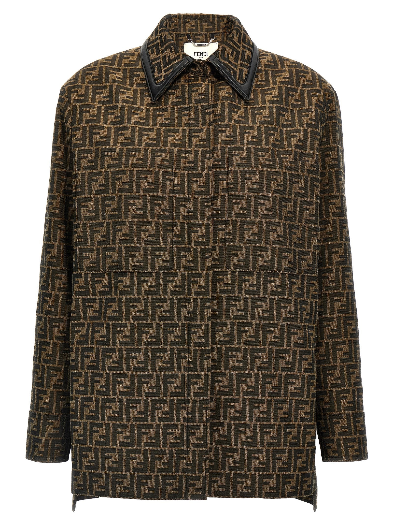 Fendi Braune Lederjacke aus Polyester