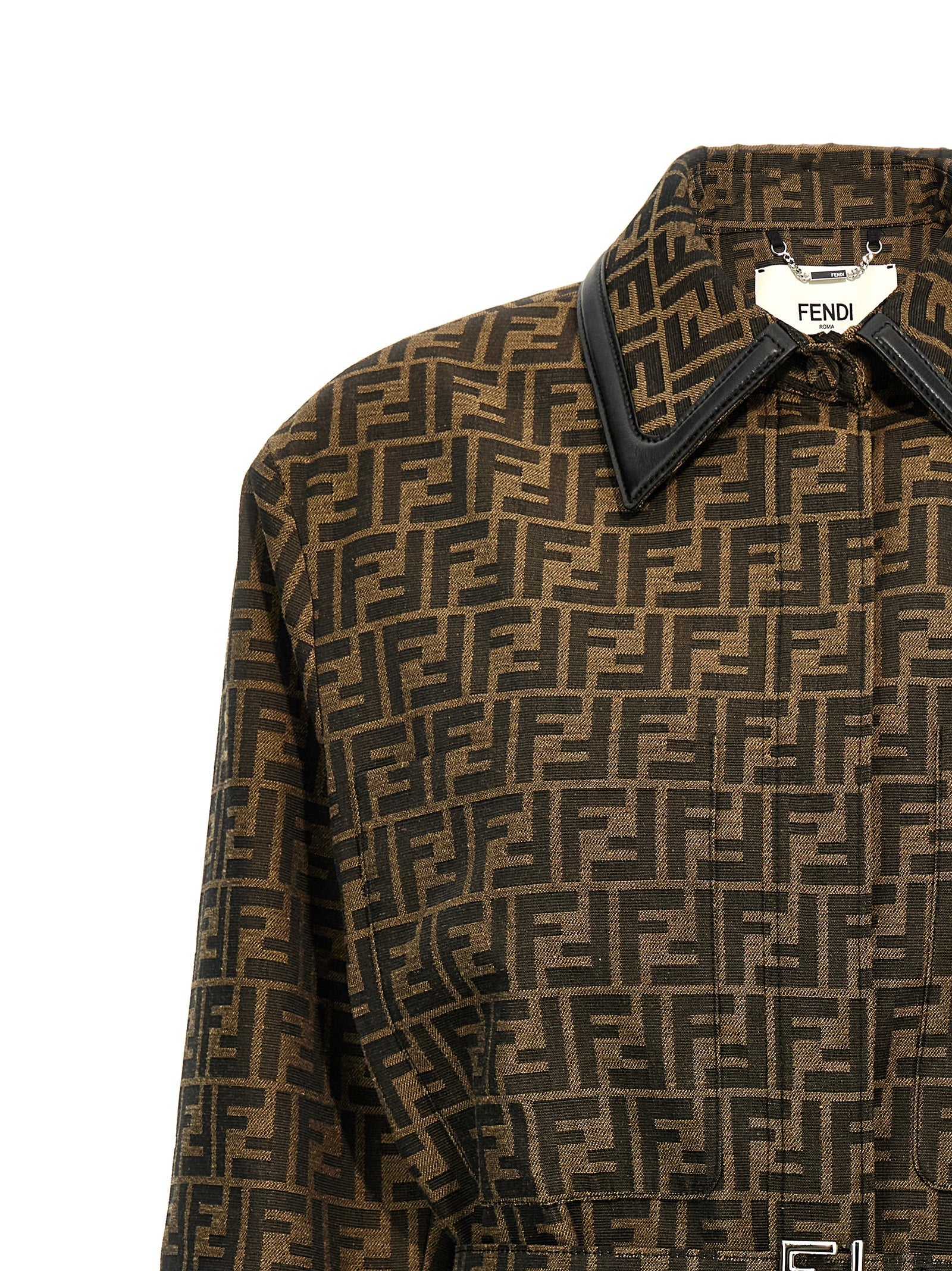 Fendi Braune Lederjacke aus Polyester