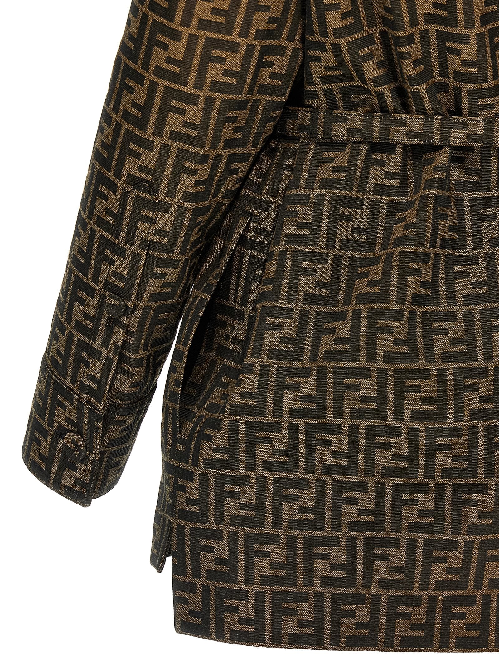 Fendi Braune Lederjacke aus Polyester