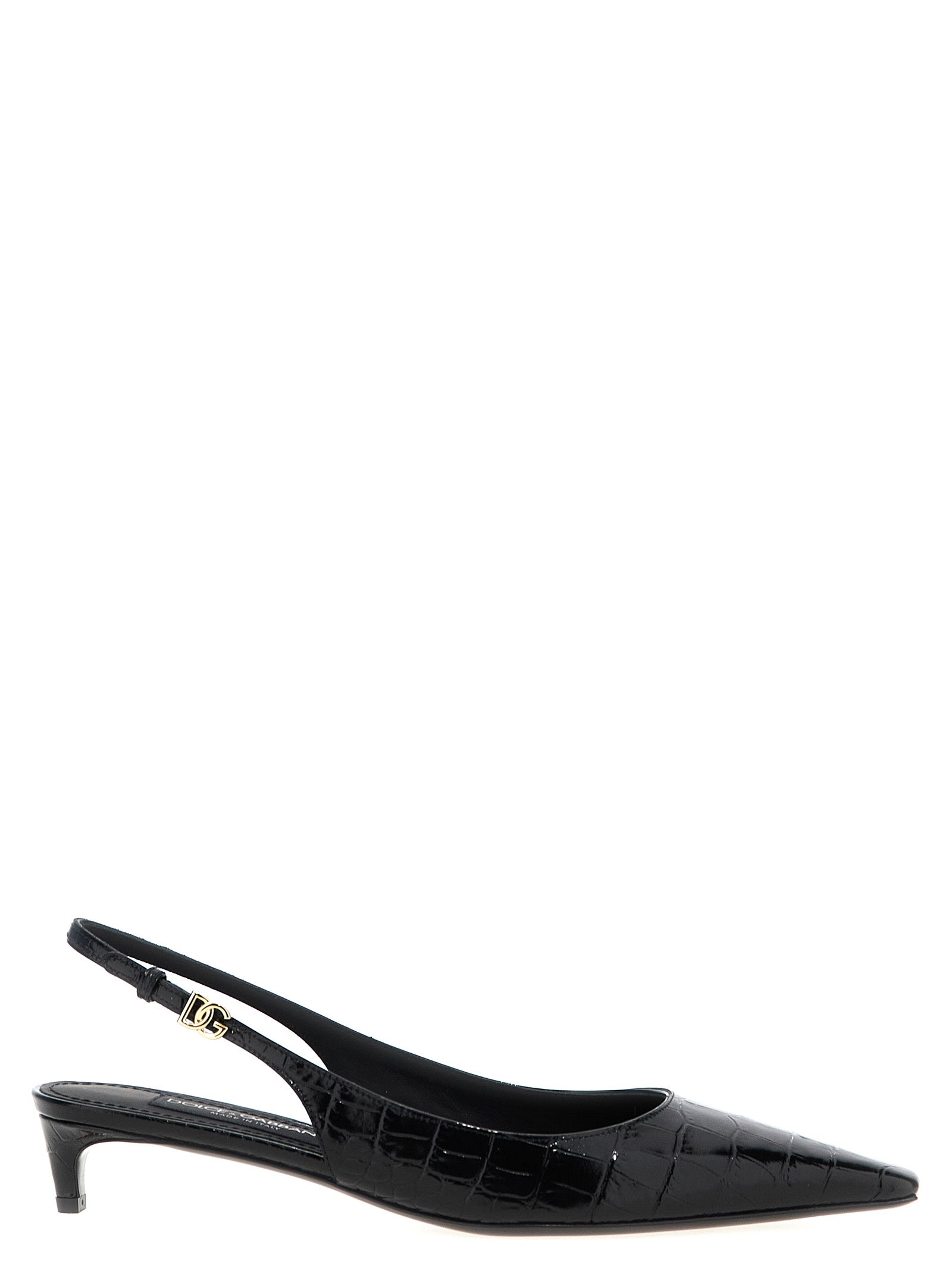 Dolce & Gabbana Schwarze Pumps aus Kalbsleder mit mittlerem Absatz
