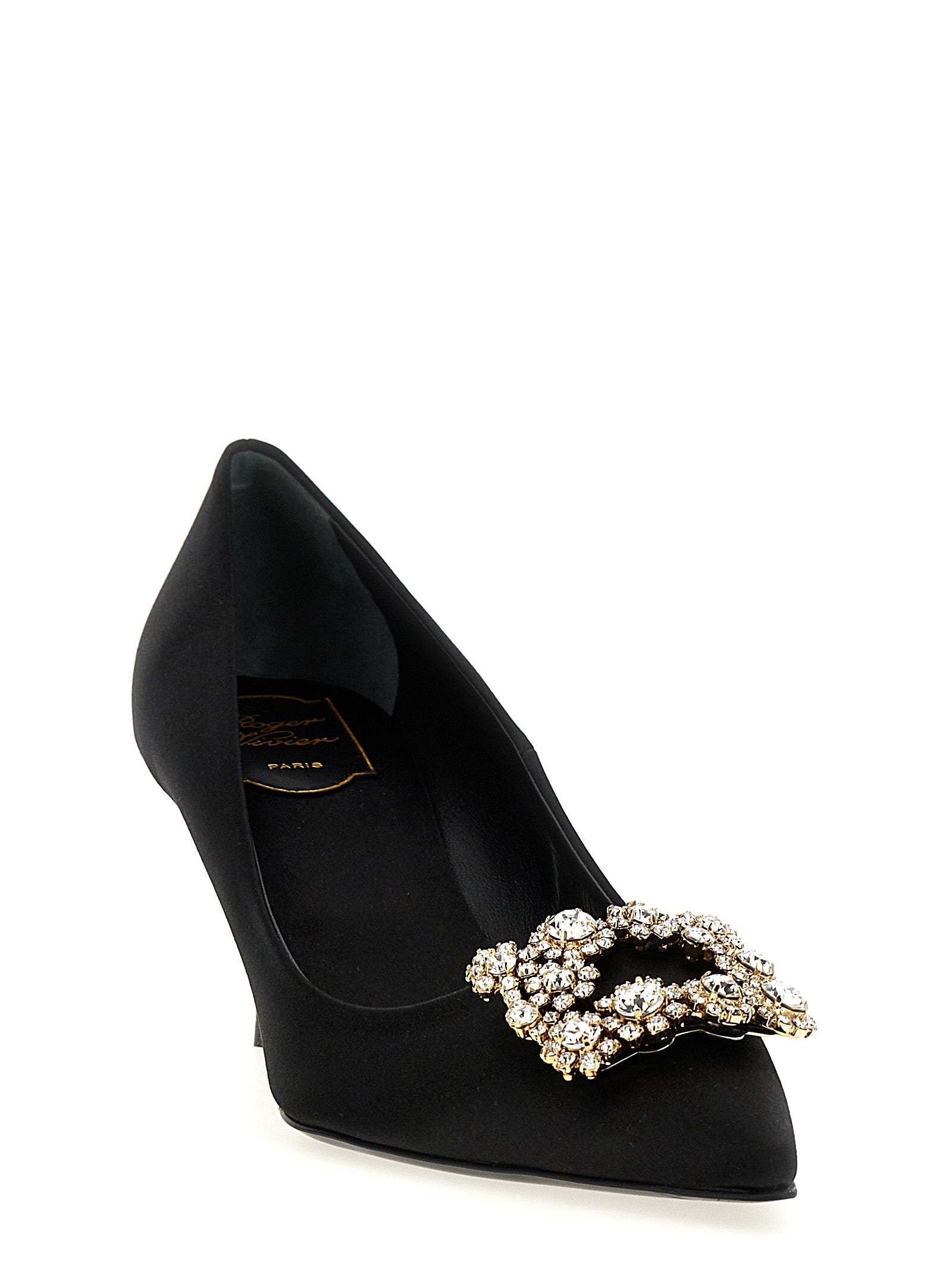 Roger Vivier Schwarze Pumps mit mittelhohem Absatz aus Viskose