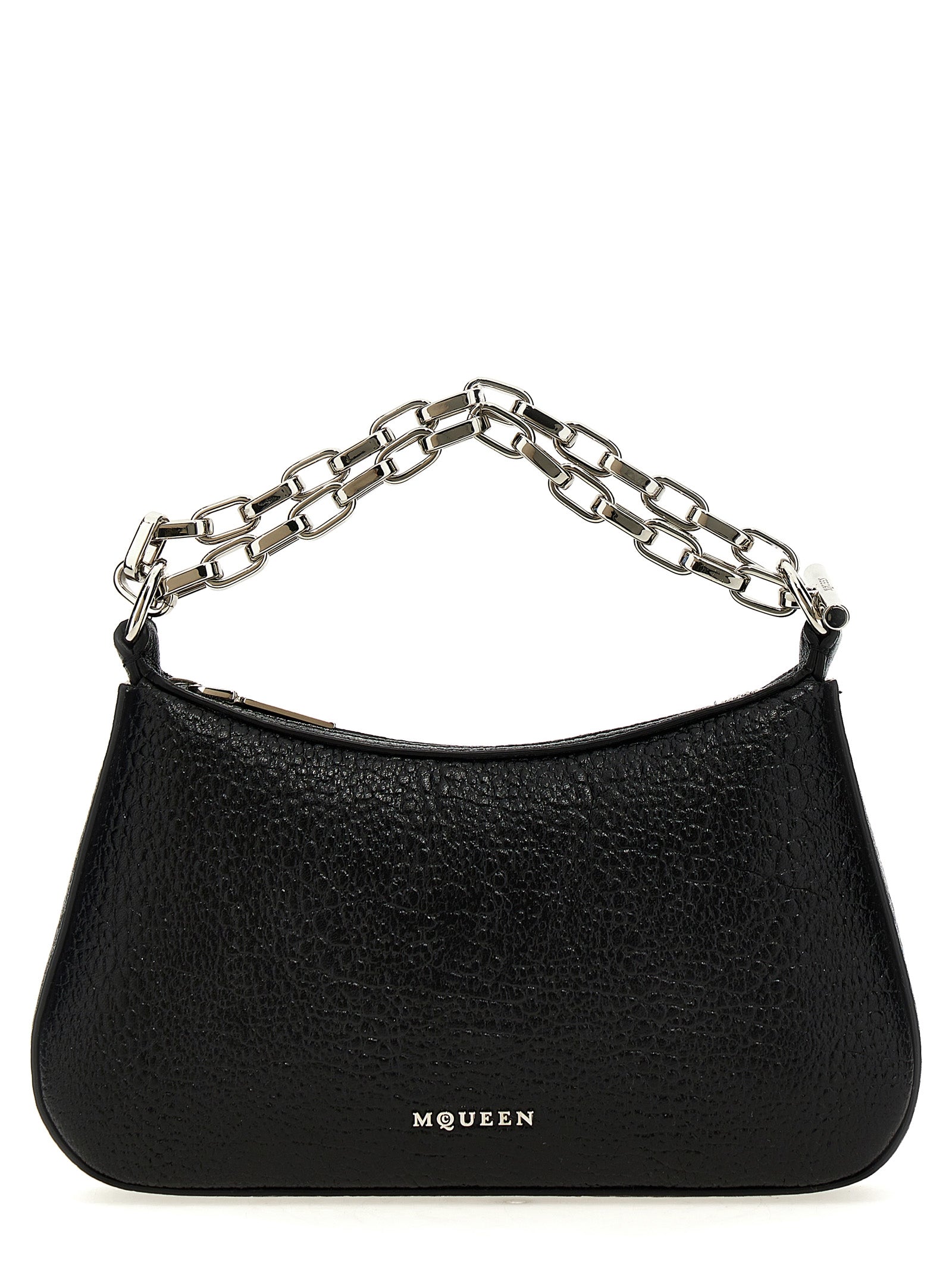 Alexander McQueen Schwarze Lammleder-Schultertasche