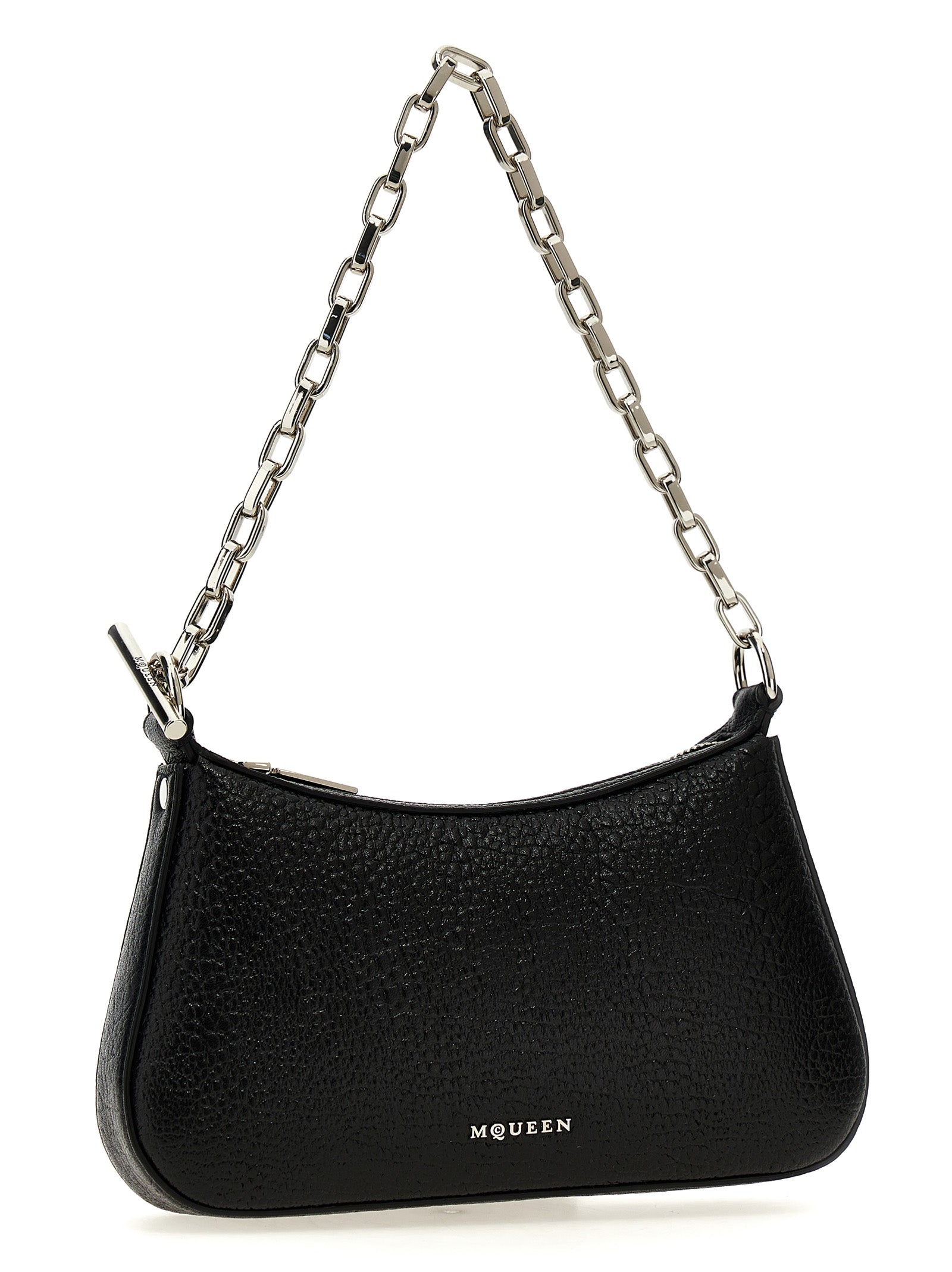 Alexander McQueen Schwarze Lammleder-Schultertasche