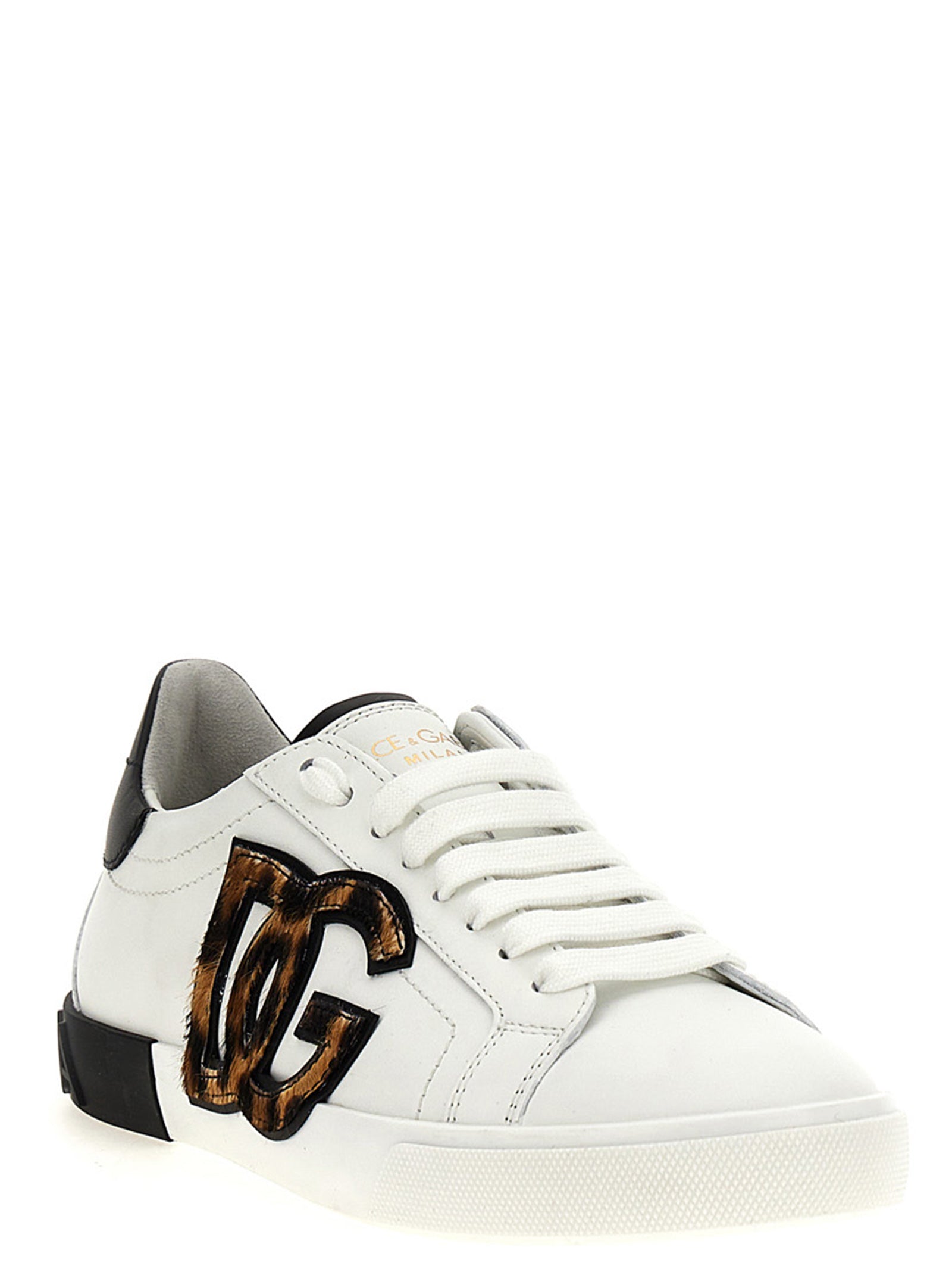 Dolce & Gabbana Mehrfarbige Kalbsleder-Sneaker mit niedrigem Schaft