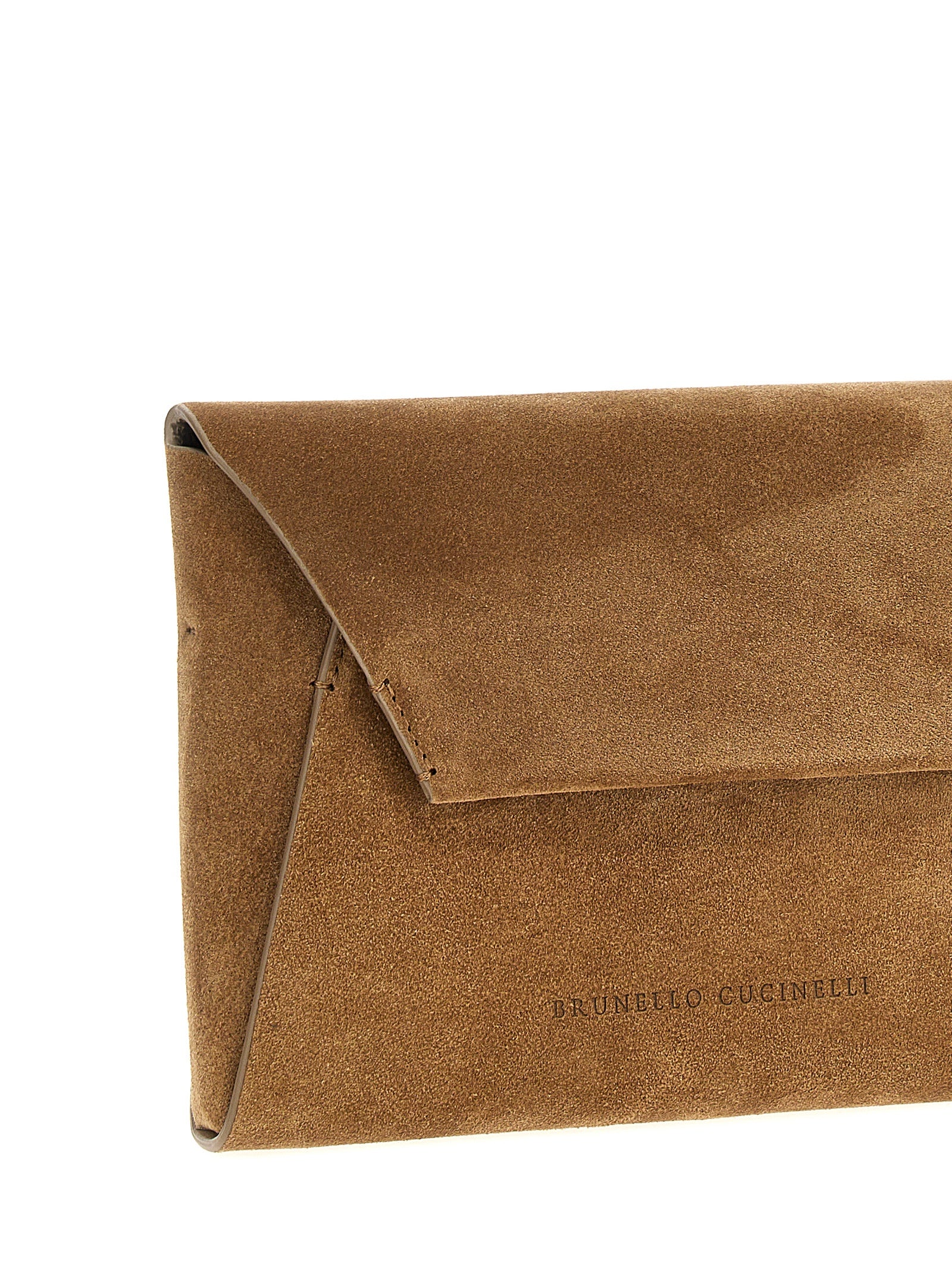Brunello Cucinelli Braune Kalbsleder-Clutch