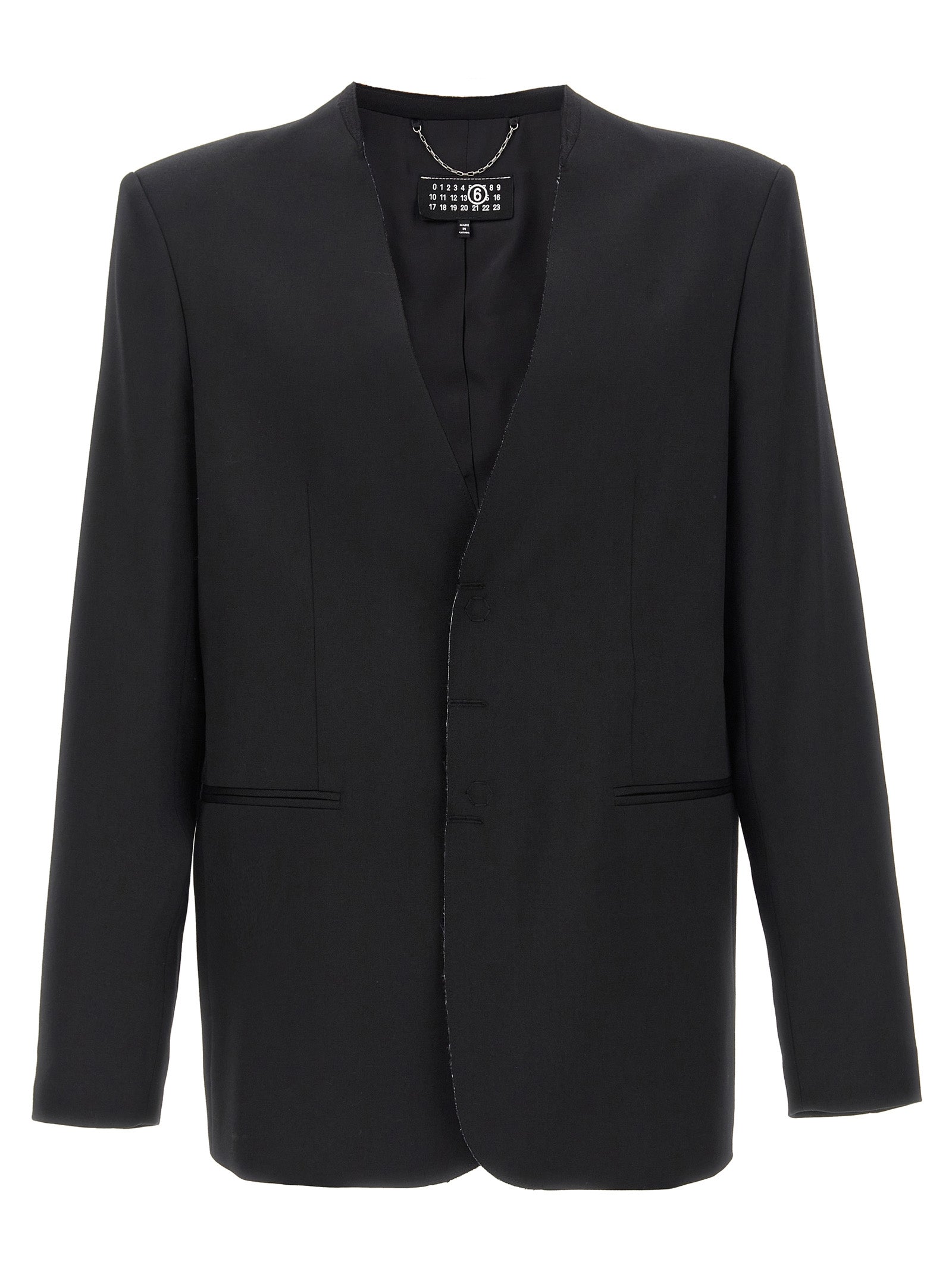MM6 Maison Margiela Schwarzer Blazer aus Polyester