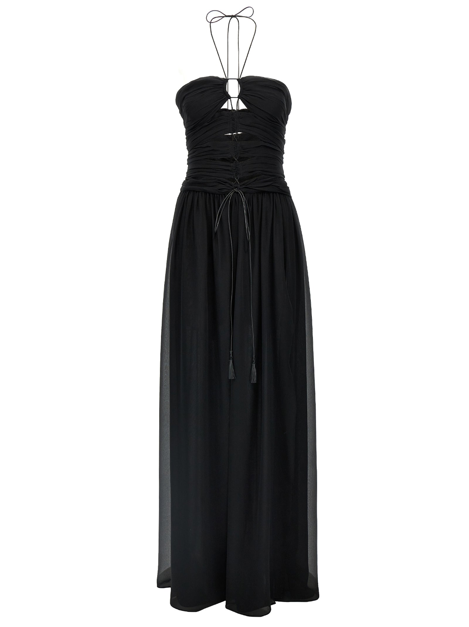 Tom Ford Schwarzes Seiden-Maxikleid