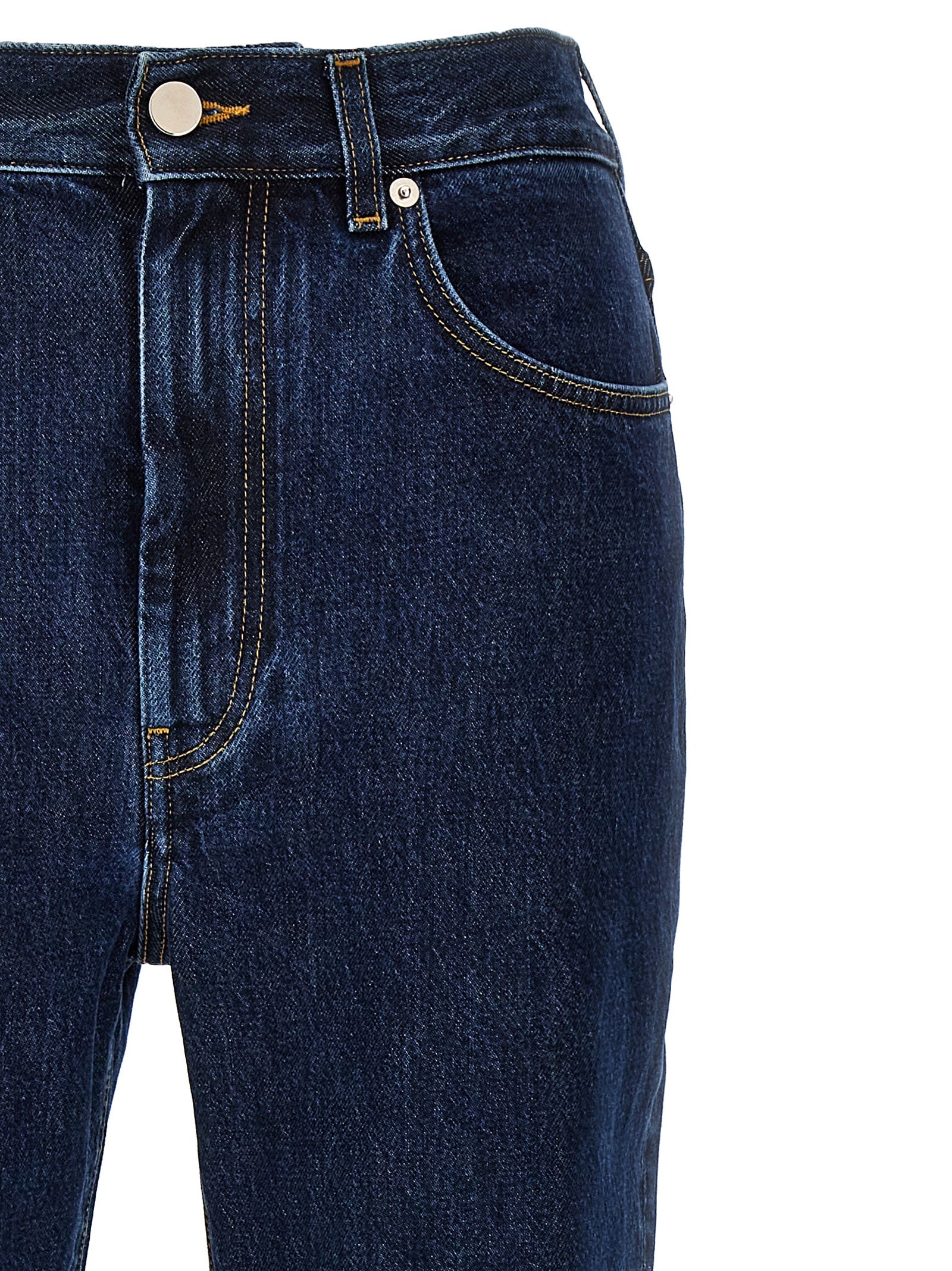 Loulou De Saison Blaue Bio-Baumwoll-Jeans mit geradem Bein
