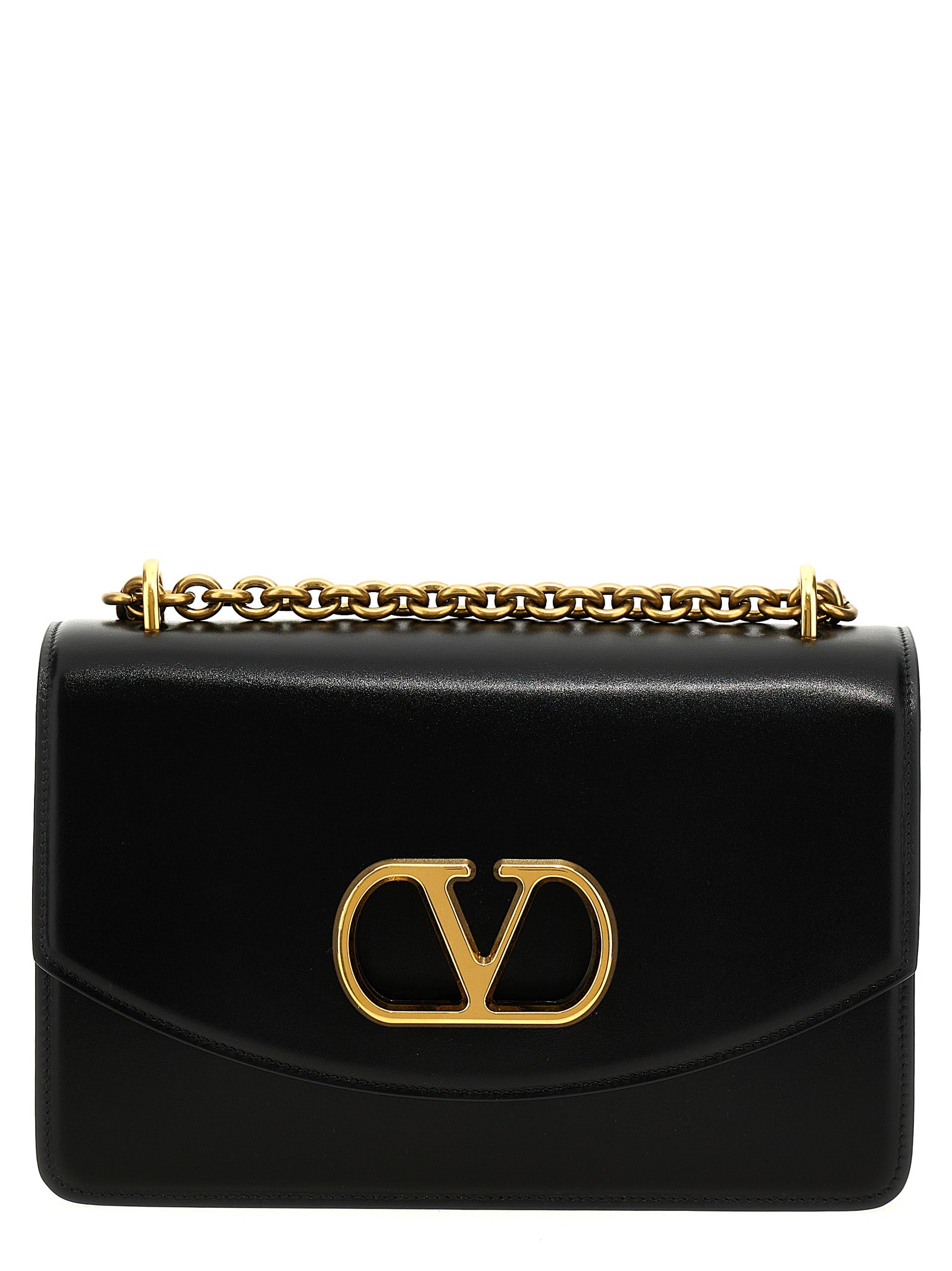 Valentino Garavani Schwarze Kalbsleder-Schultertasche