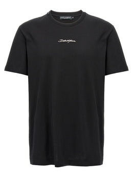 Dolce & Gabbana Schwarzes Baumwoll-T-Shirt