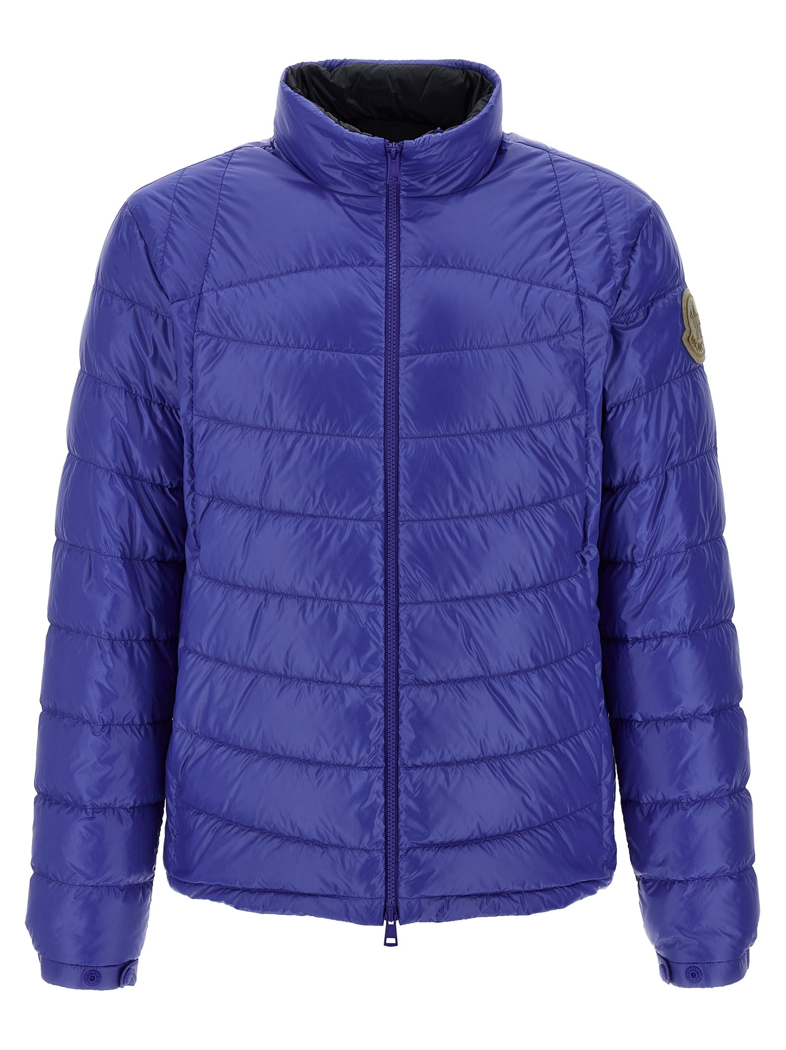 Moncler Blaue Polyamid-Jacke in voller Länge