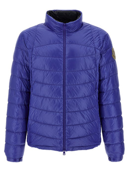 Moncler Blaue Polyamid-Jacke in voller Länge