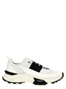 Valentino Garavani Zweifarbige Kalbsleder-Sneaker im Athletic-Stil