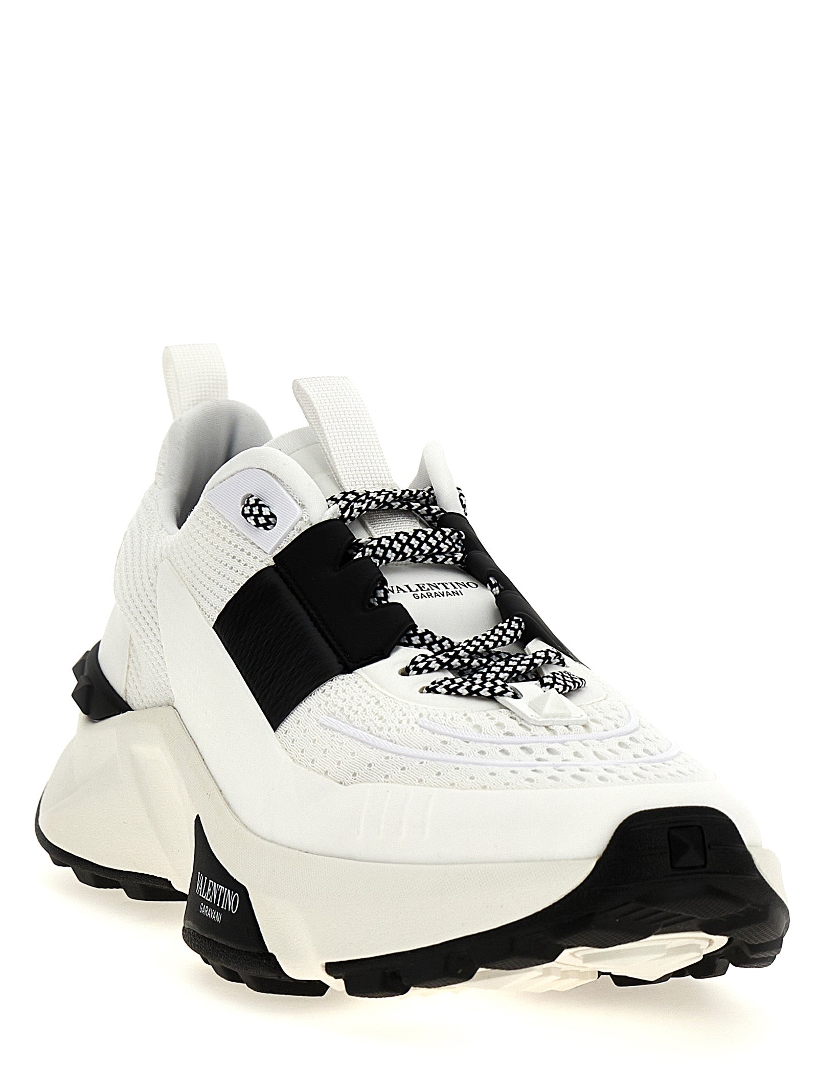 Valentino Garavani Zweifarbige Kalbsleder-Sneaker im Athletic-Stil