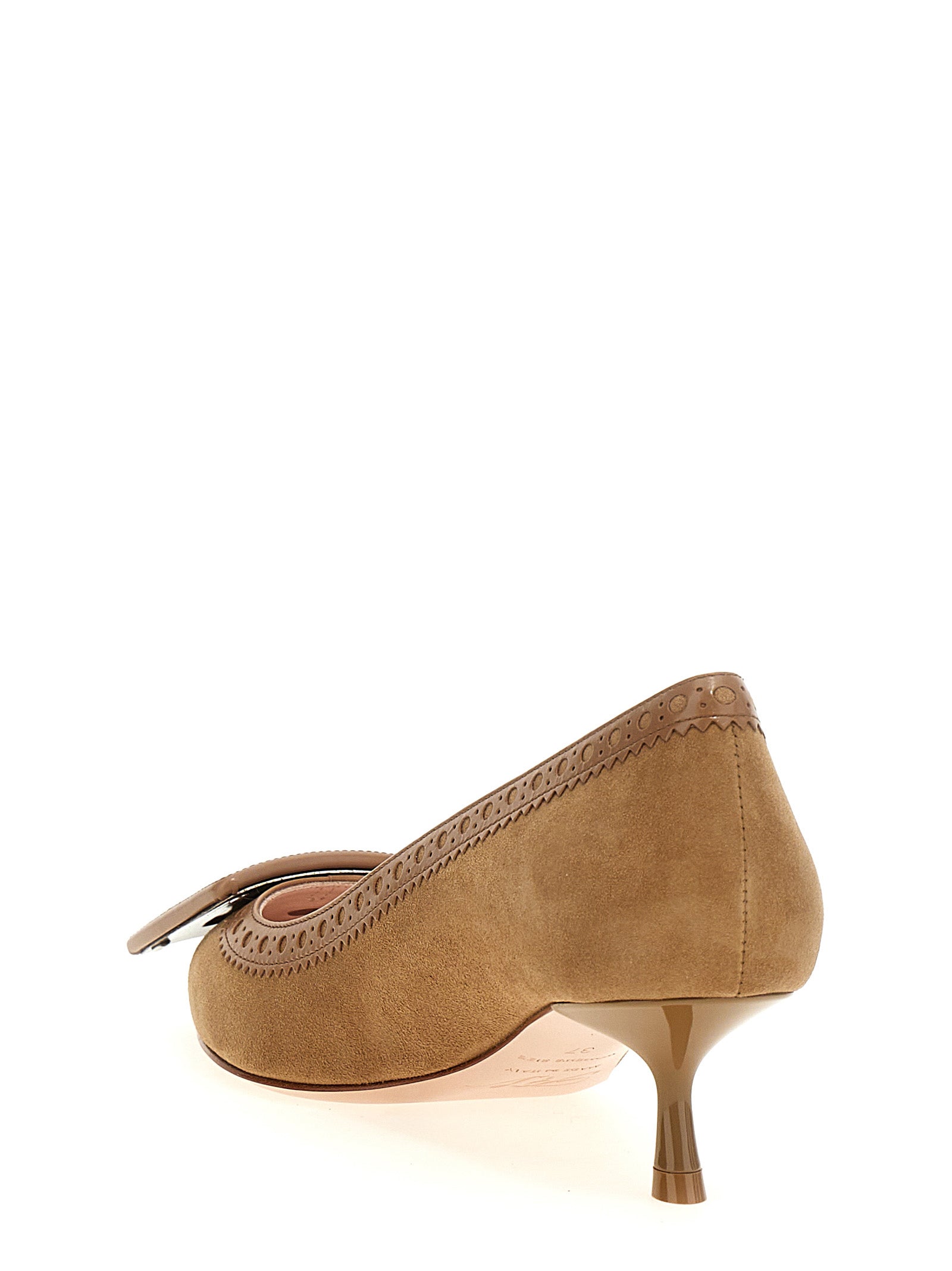 Roger Vivier Beige Ziegenleder Pumps mit mittlerem Absatz