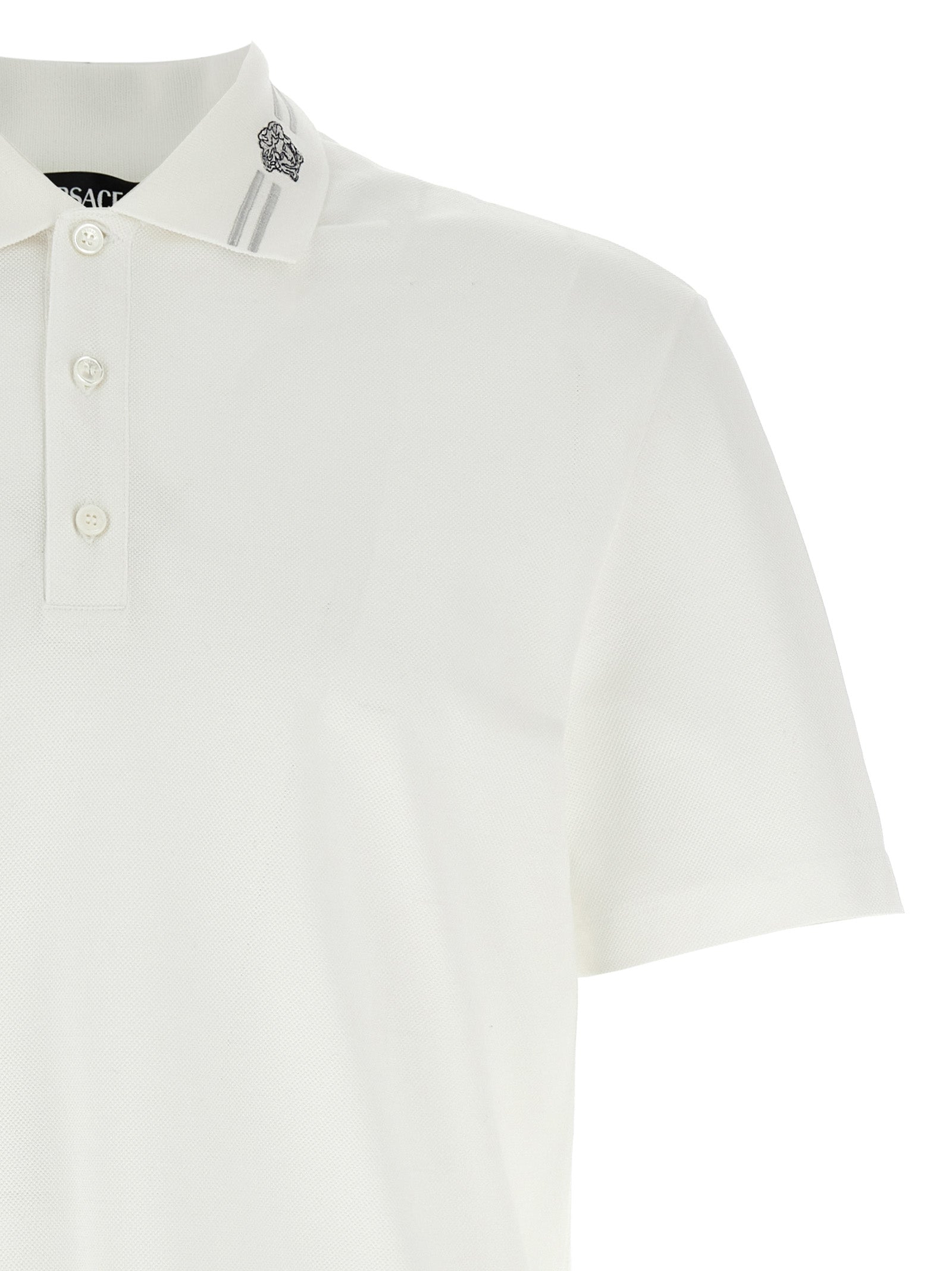 Versace Weißes Poloshirt aus Baumwolle