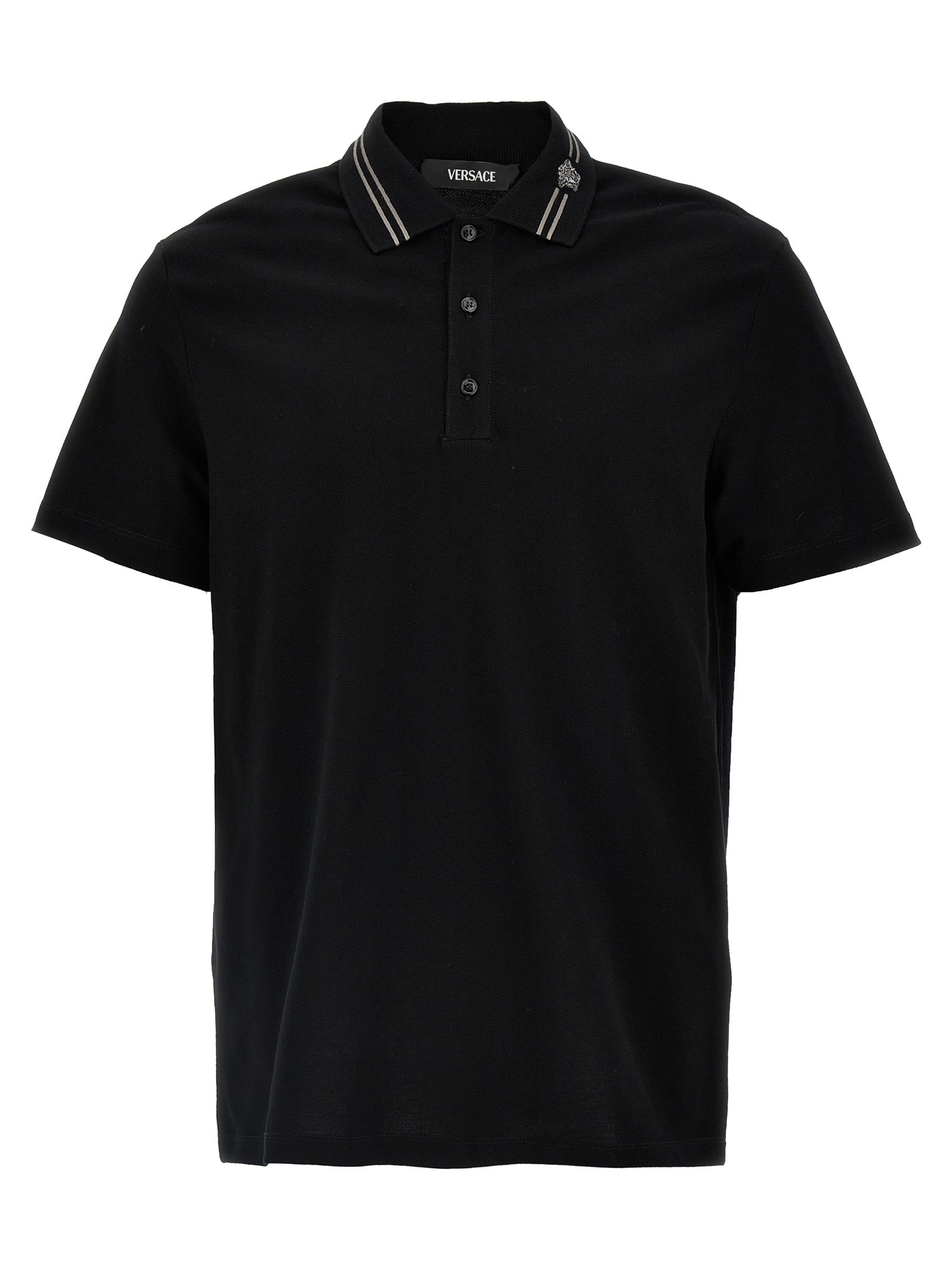 Versace Schwarzes Baumwoll-Poloshirt