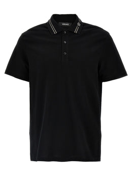 Versace Schwarzes Baumwoll-Poloshirt