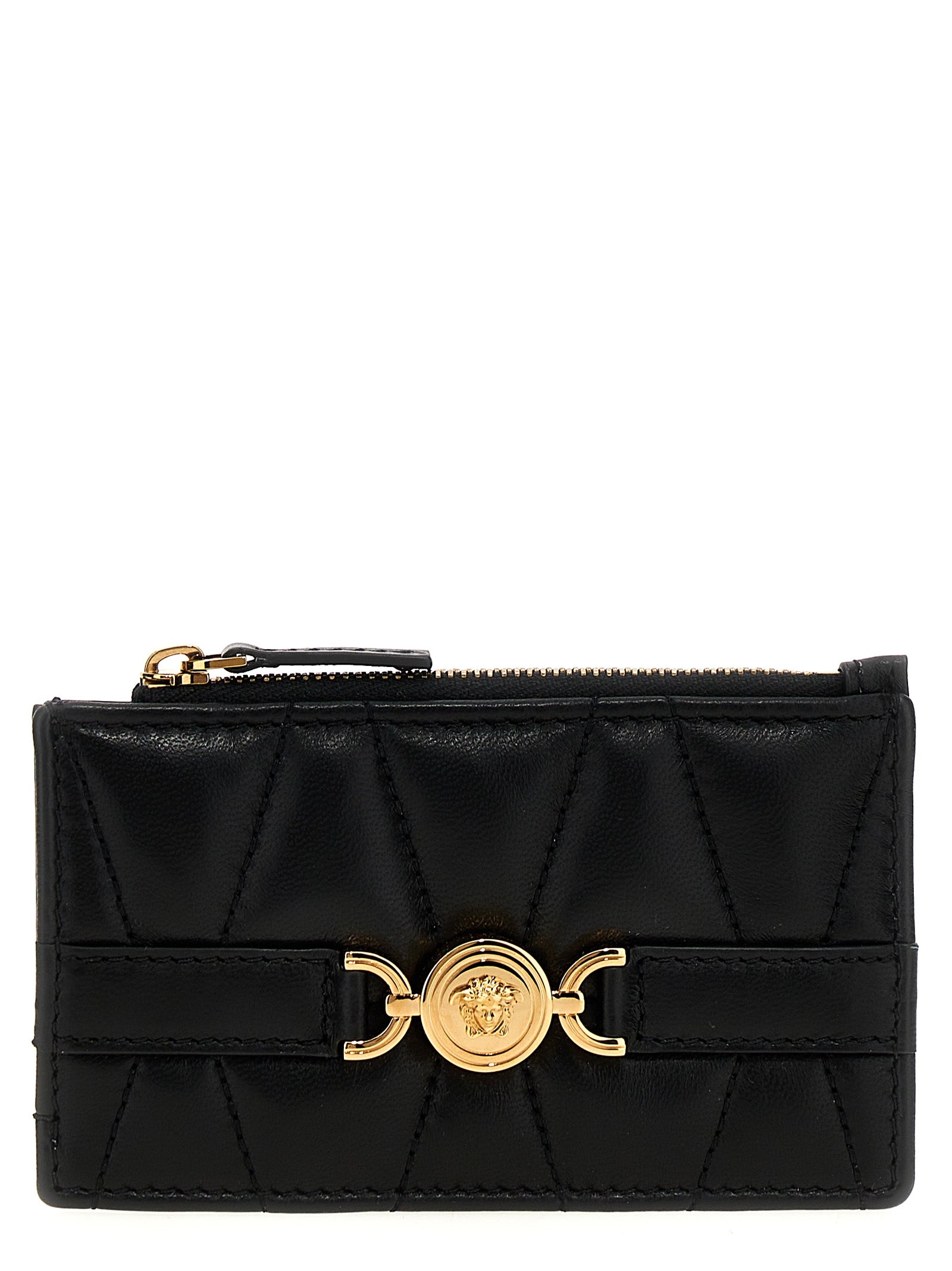 Versace Schwarzer Kartenhalter aus Lammleder