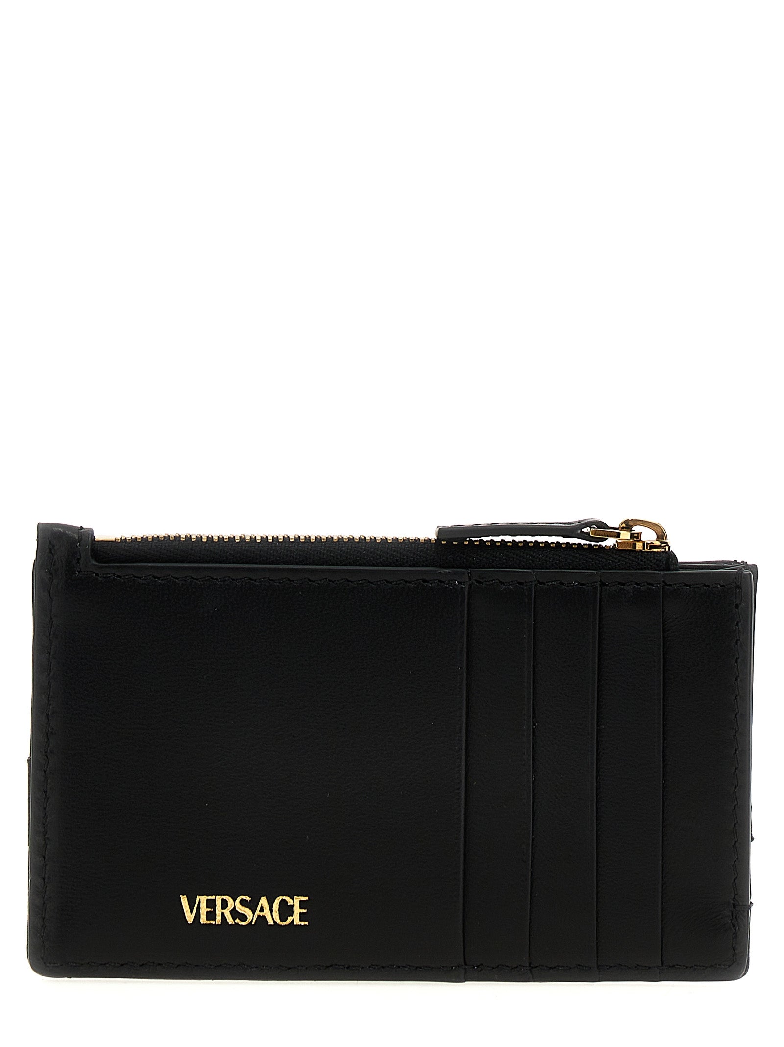 Versace Schwarzer Kartenhalter aus Lammleder