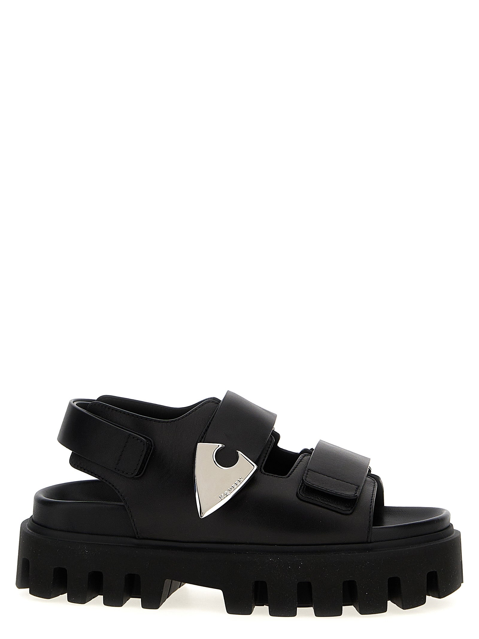 Alexander McQueen Schwarze Bos Taurus Kalbsleder-Sandalen