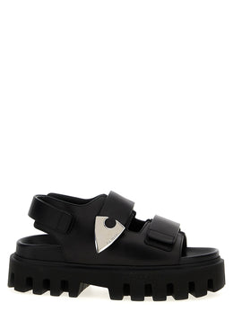 Alexander McQueen Schwarze Bos Taurus Kalbsleder-Sandalen