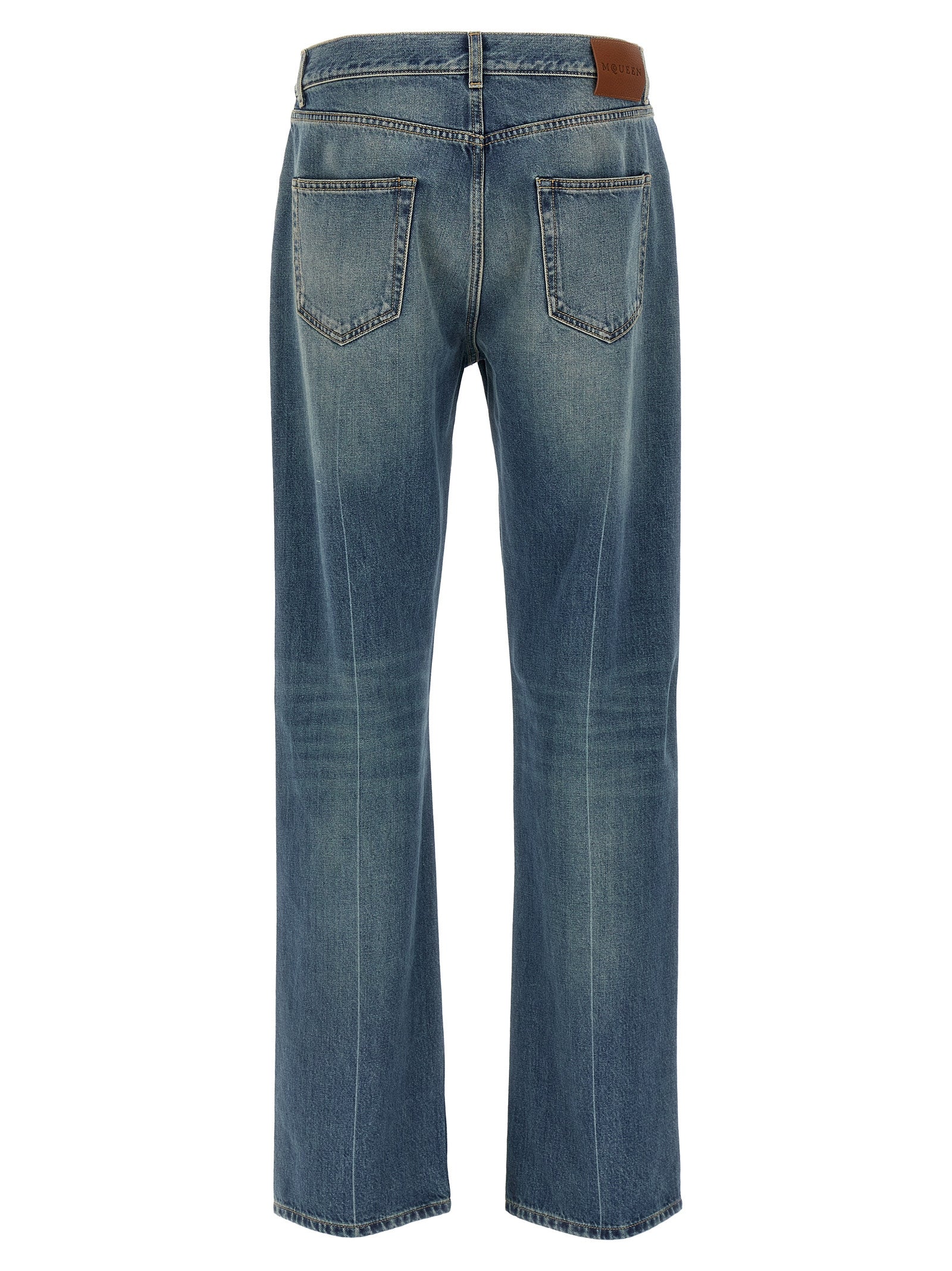 Alexander McQueen Blaue Jeans aus Baumwolle im geraden Schnitt