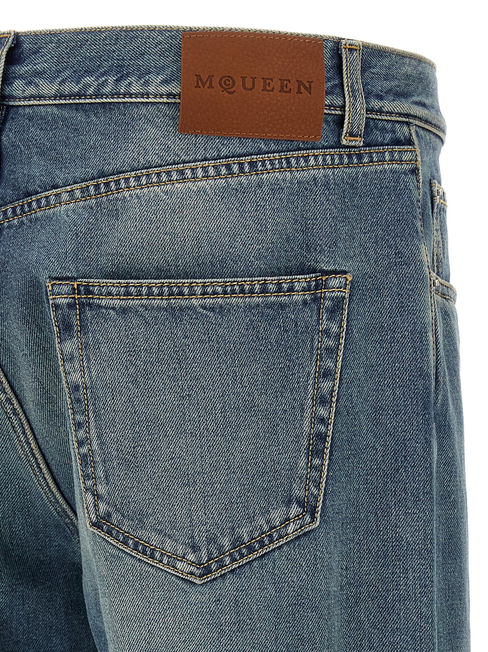 Alexander McQueen Blaue Jeans aus Baumwolle im geraden Schnitt