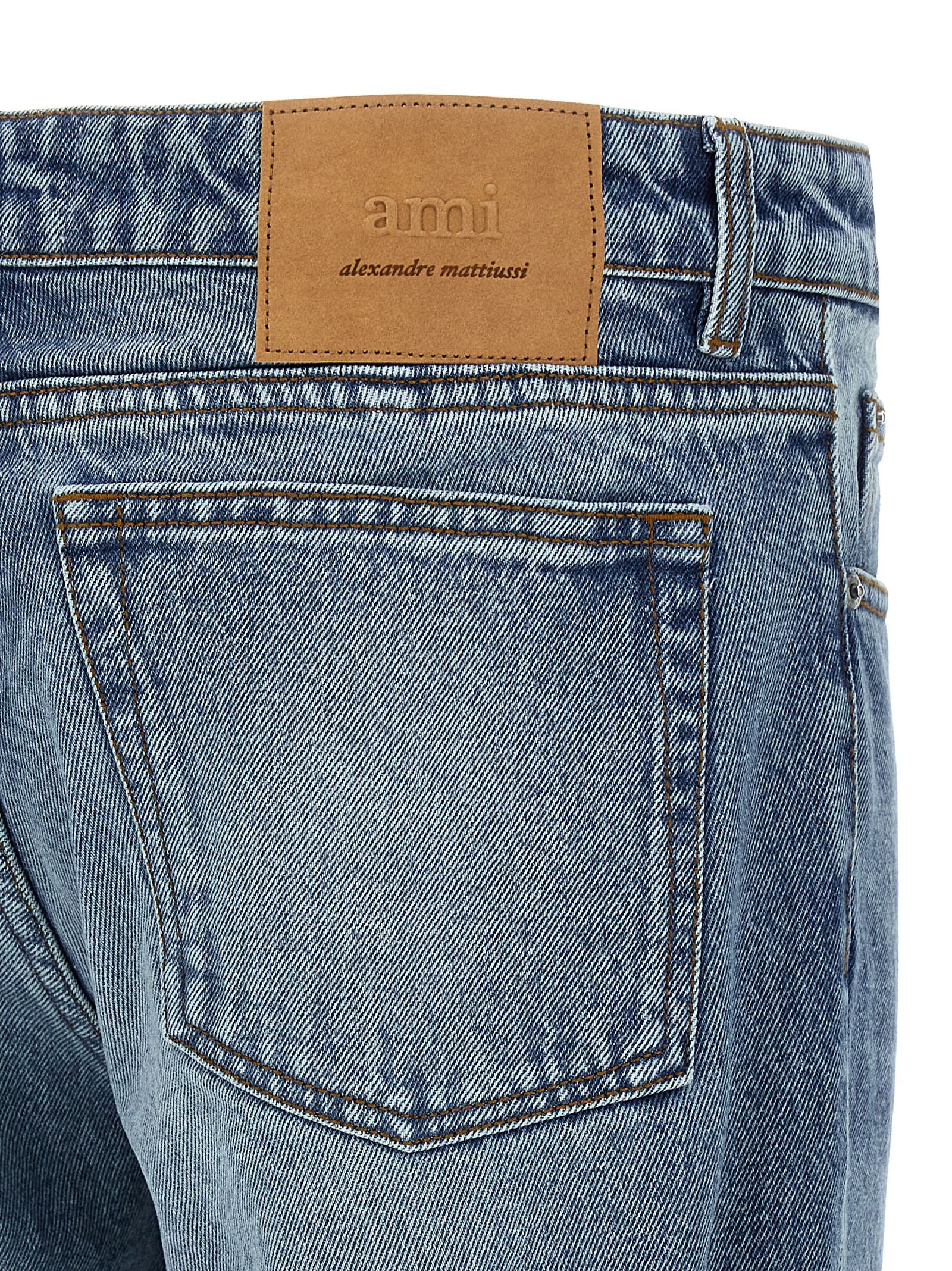 Ami Paris Blaue Jeans aus Baumwolle im geraden Schnitt