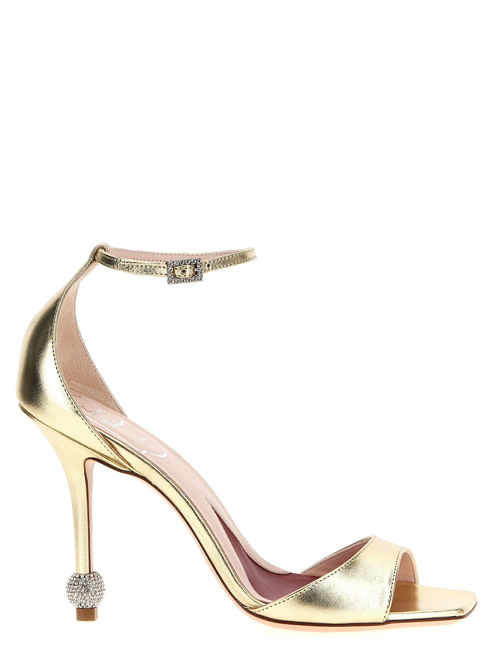 Roger Vivier Stiletto-Sandalen aus goldenem Kalbsleder