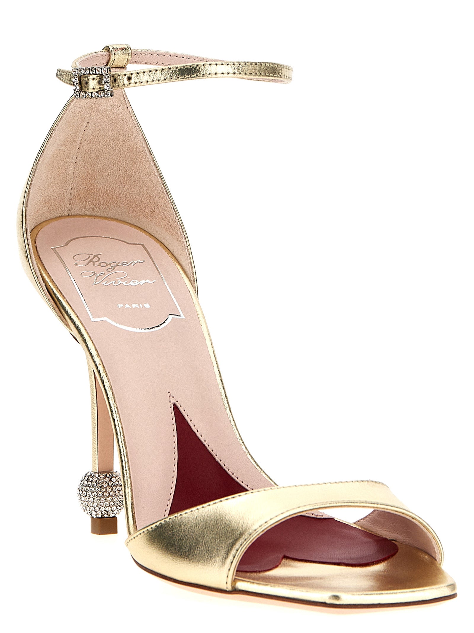 Roger Vivier Stiletto-Sandalen aus goldenem Kalbsleder