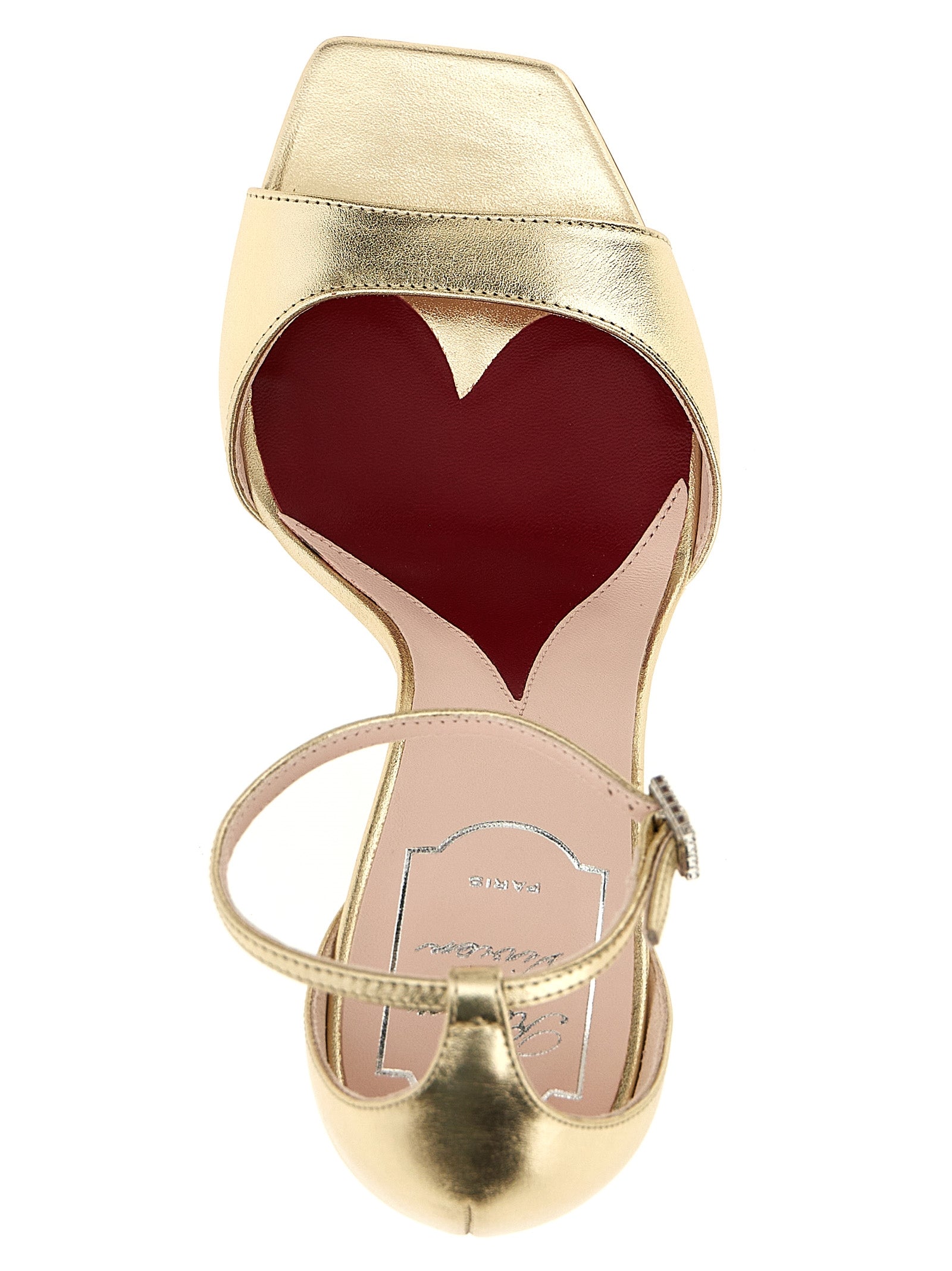 Roger Vivier Stiletto-Sandalen aus goldenem Kalbsleder
