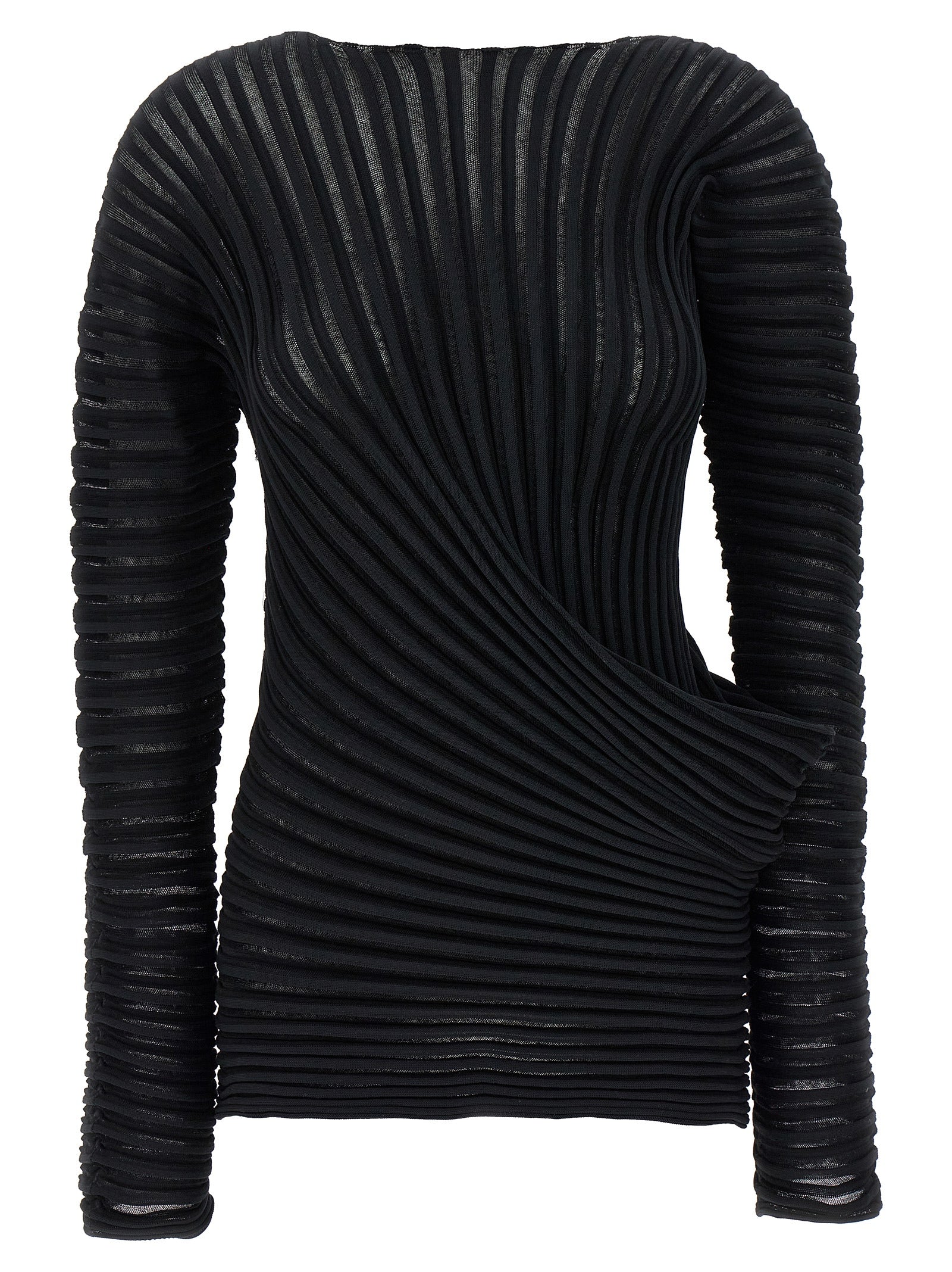 Issey Miyake Schwarzes Hemd aus Polyester