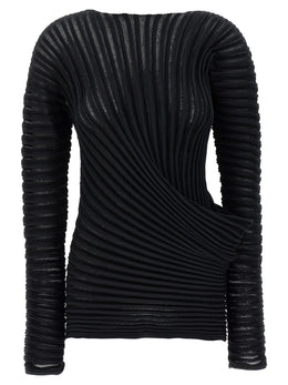 Issey Miyake Schwarzes Hemd aus Polyester