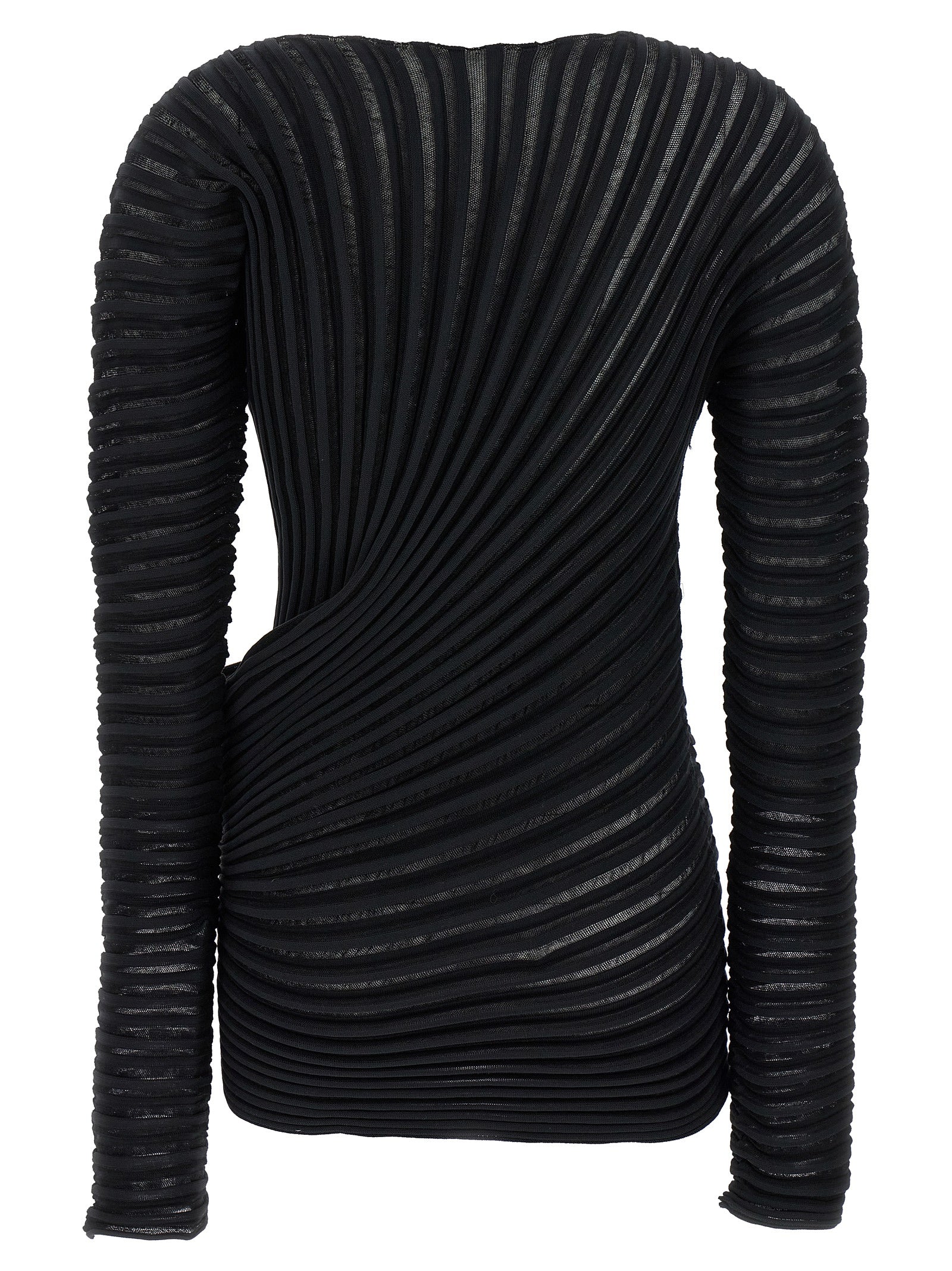 Issey Miyake Schwarzes Hemd aus Polyester