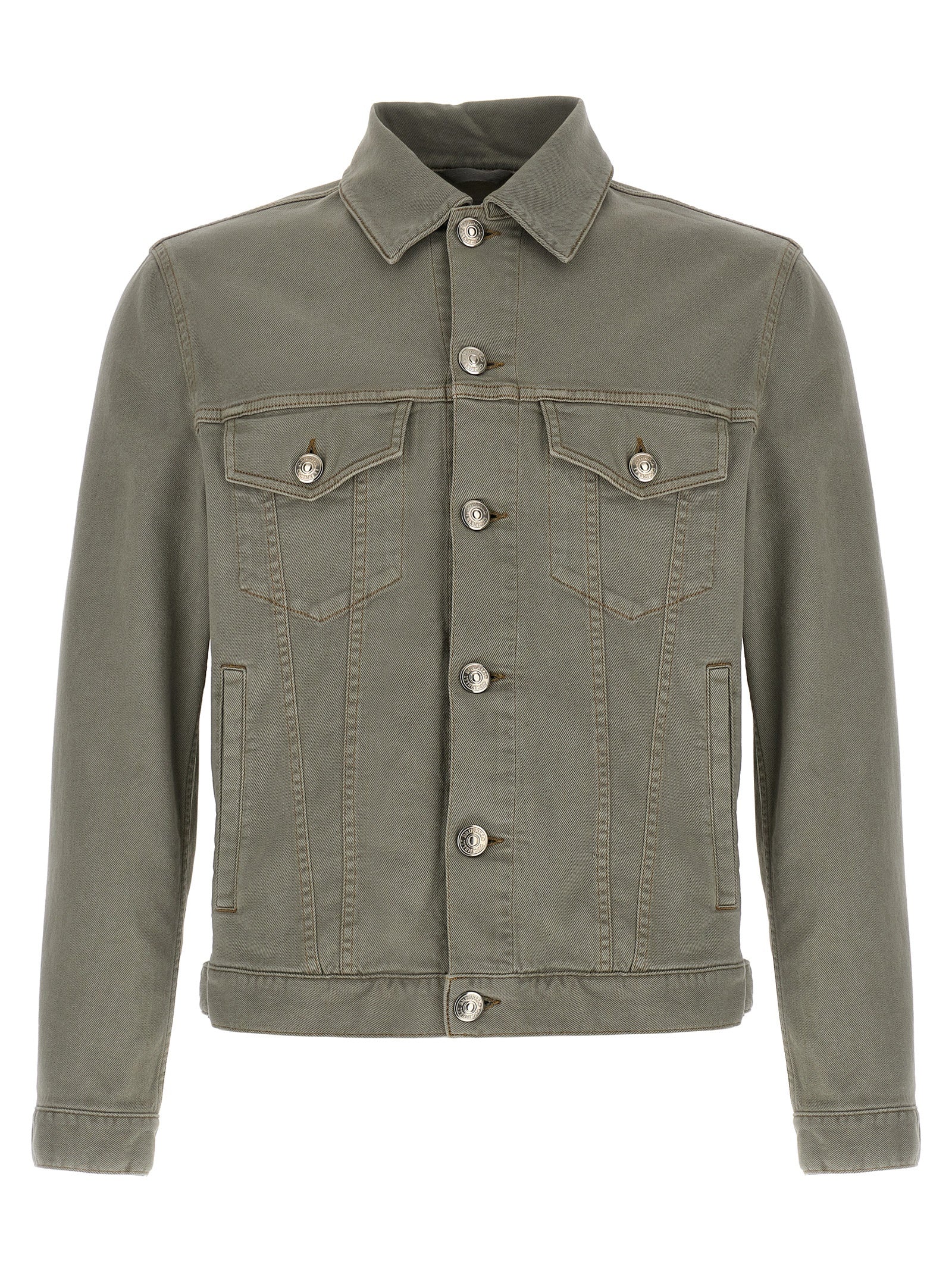 Brunello Cucinelli Graue Jeansjacke aus Baumwolle